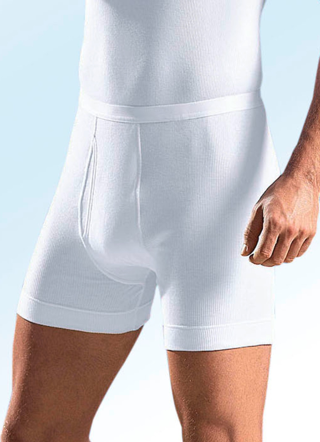Schiesser Unterhose aus Doppelripp mit Eingriff, weiß