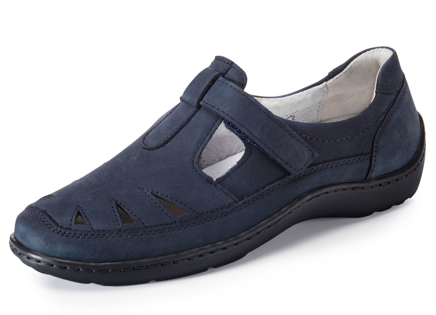 Waldläufer, bequeme Damen-Slipper, Weite H, mit herausnehmbarem Fußbett