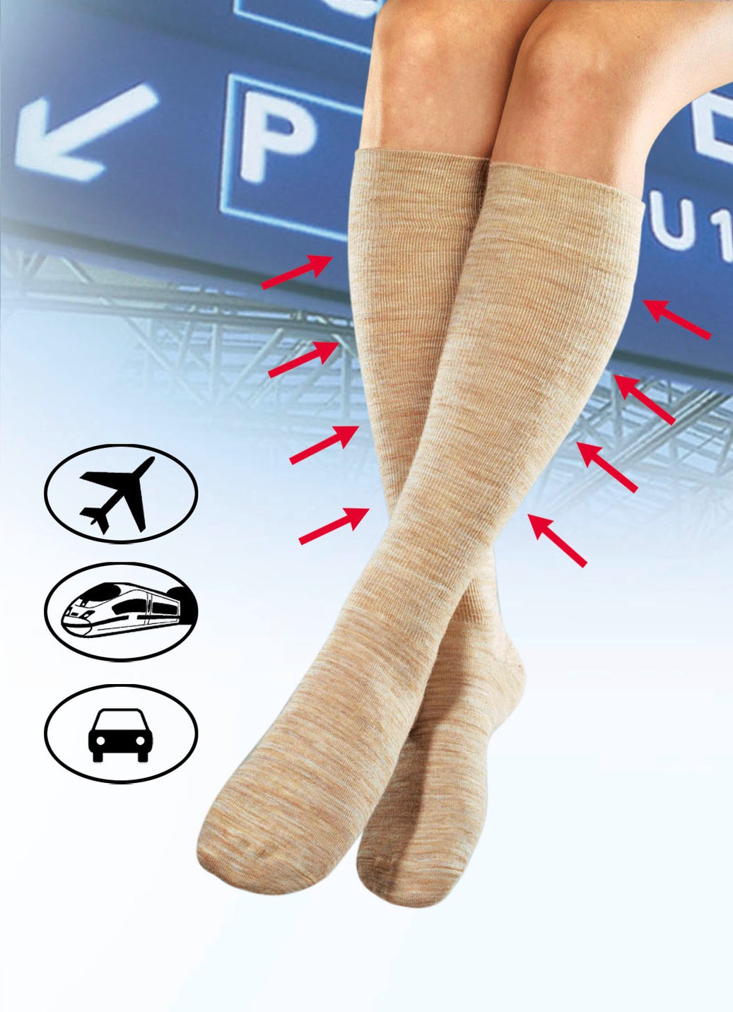 Dreierpack Stützkniestrümpfe