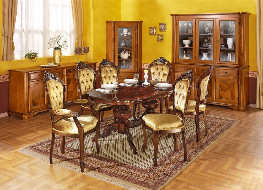 Esszimmer-Möbel mit Wurzelholzfurnier