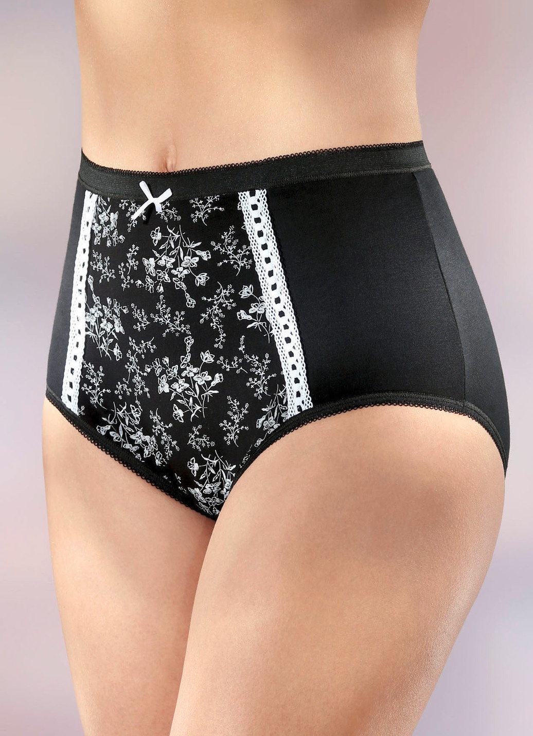 Viererpack Slips mit Floraldruck