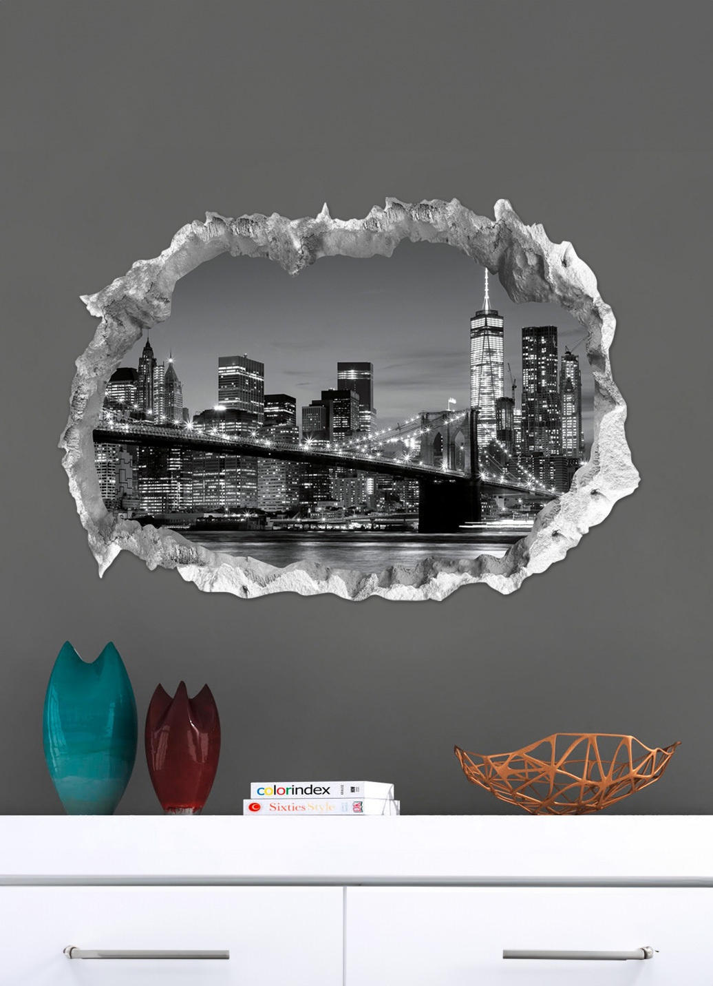 3D-Wand-Tattoo New York mit beeindruckendem 3D-Effekt