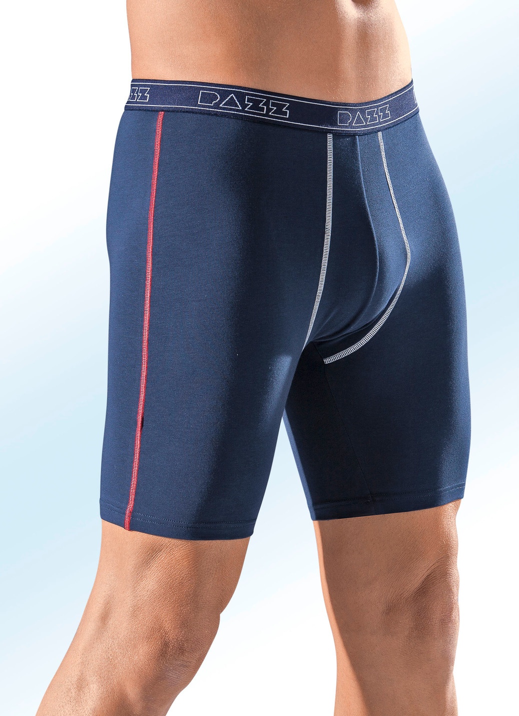 Viererpack Longpants, uni mit Kontrastnähten