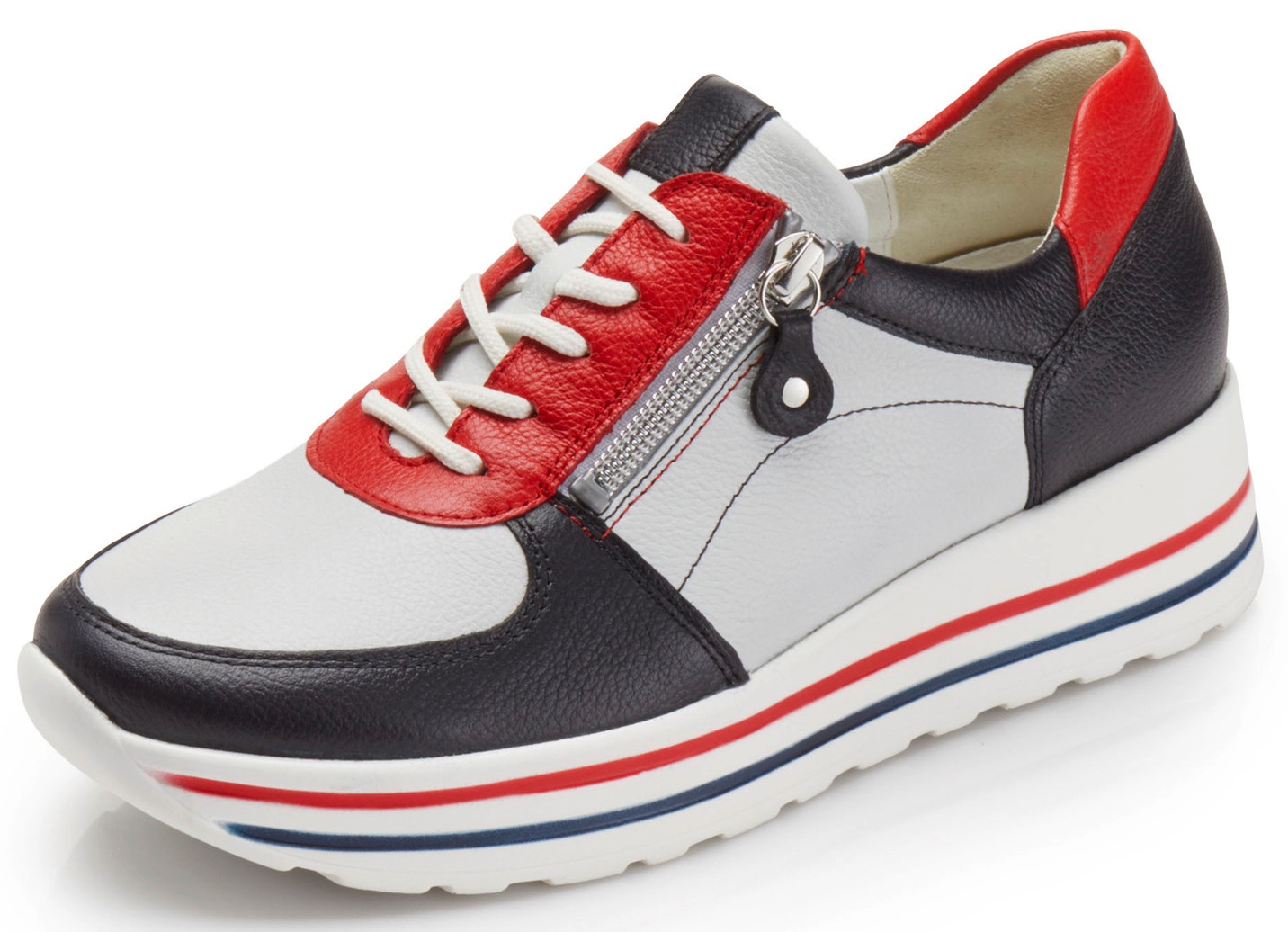 Waldläufer, bequeme Damen-Sneaker, Weite H, mit herausnehmbarem Fußbett