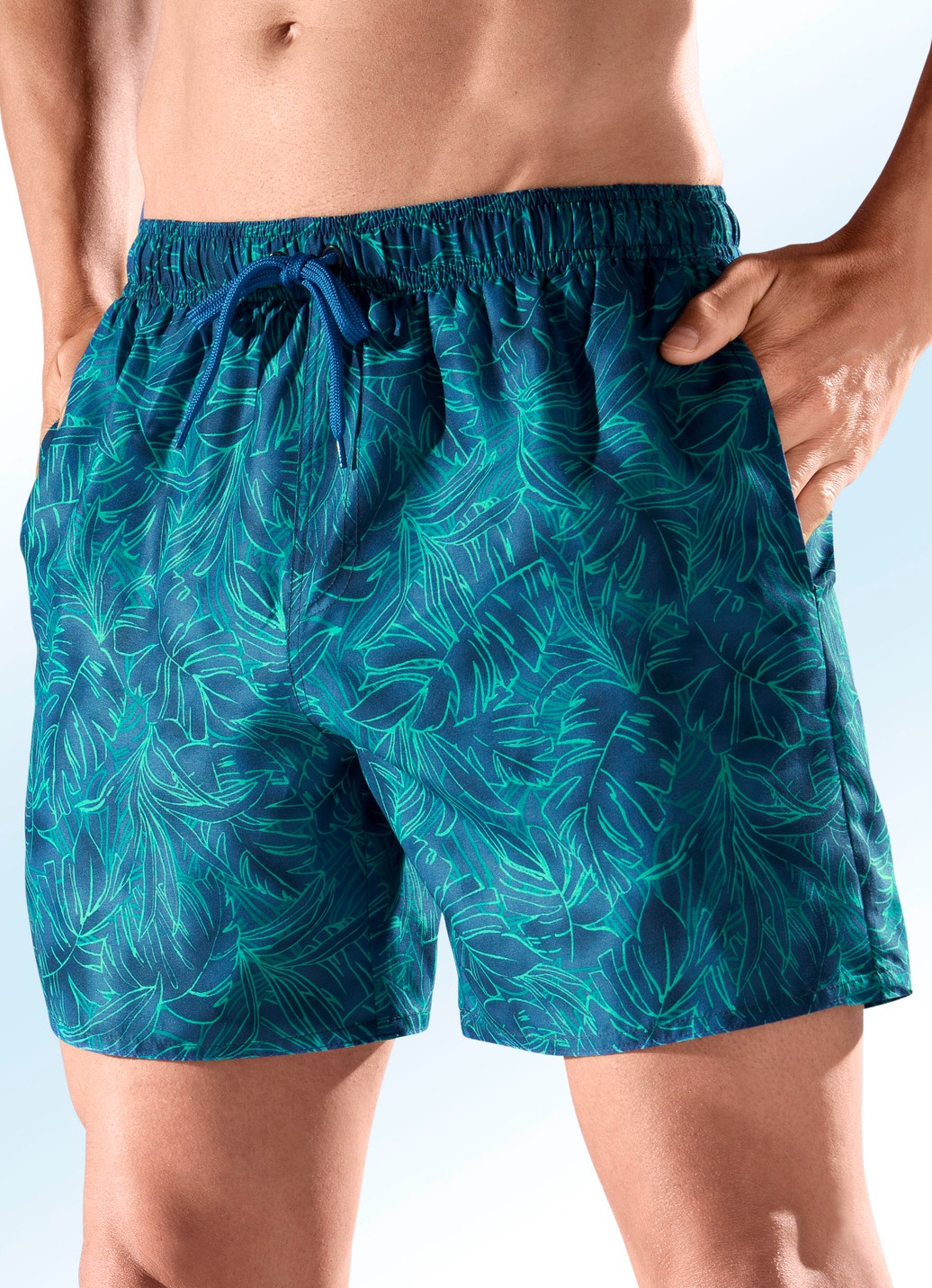 Badeshorts allover dessiniert, Microfaser