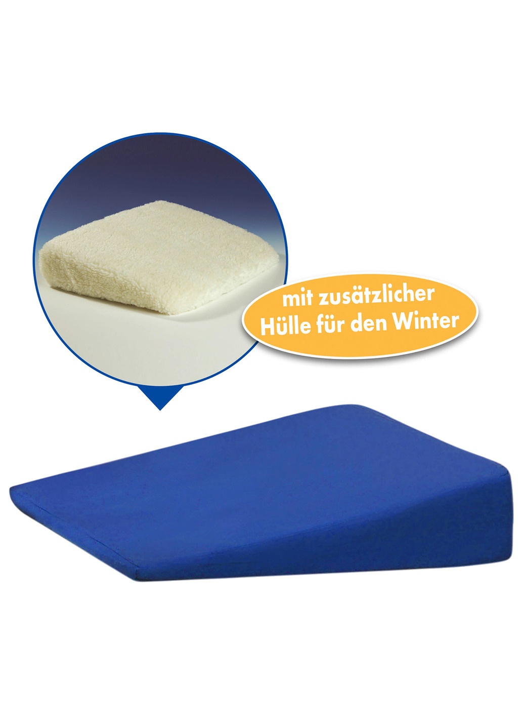 Keilkissen mit Sommerbezug und Winterbezug