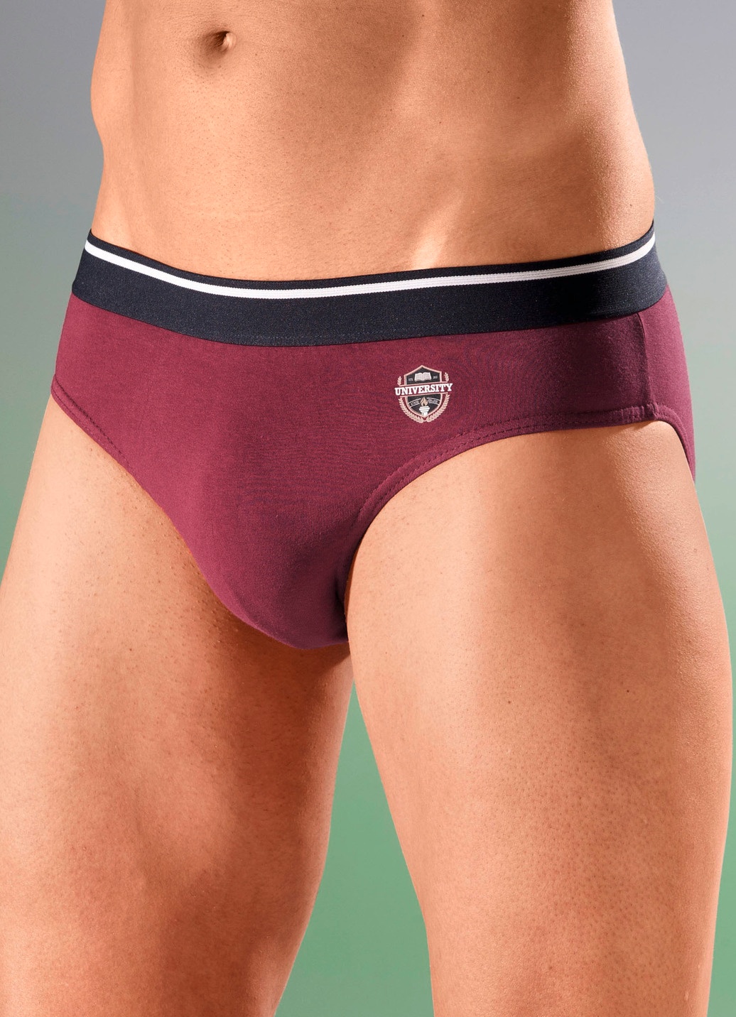Dreierpack Slips, uni mit Druckmotiv