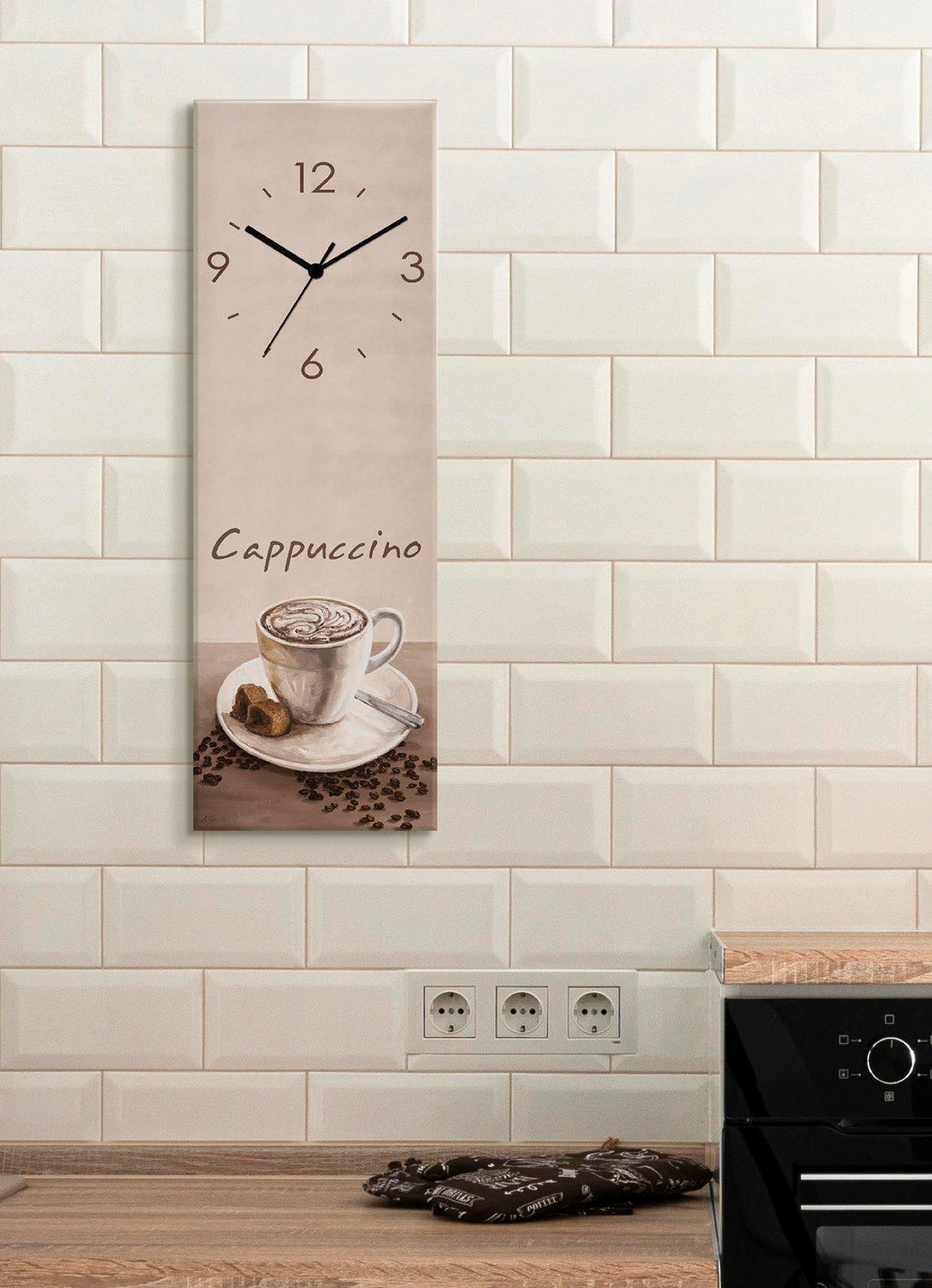 Moderne Wanduhr aus edlem Float-Glas