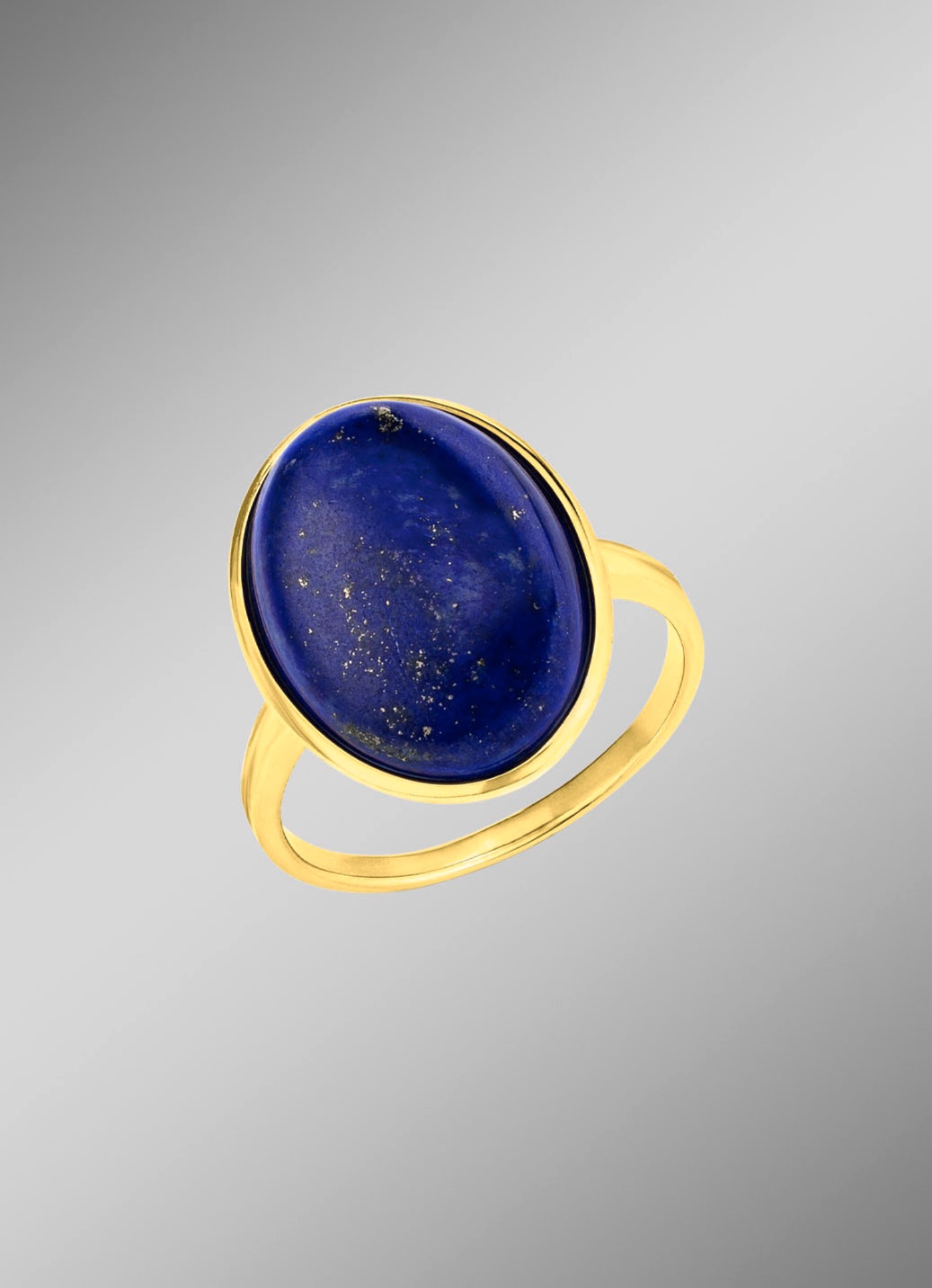 Vergoldeter Damenring mit Lapislazuli