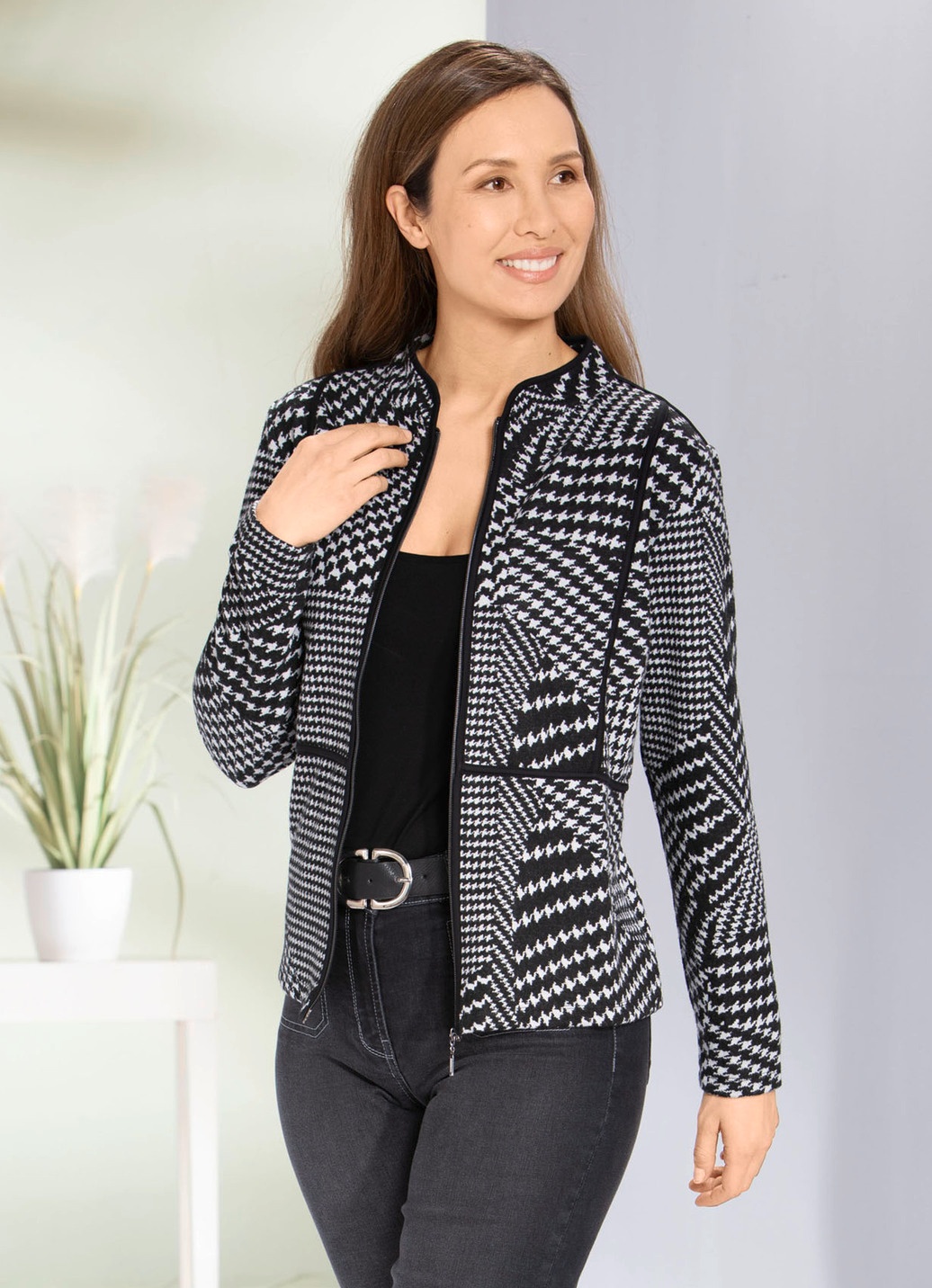 Flauschige Blusenjacke