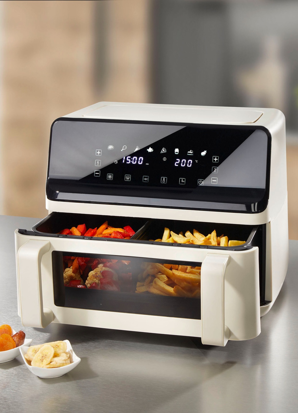 Digitale Heißluftfritteuse mit Touchdisplay