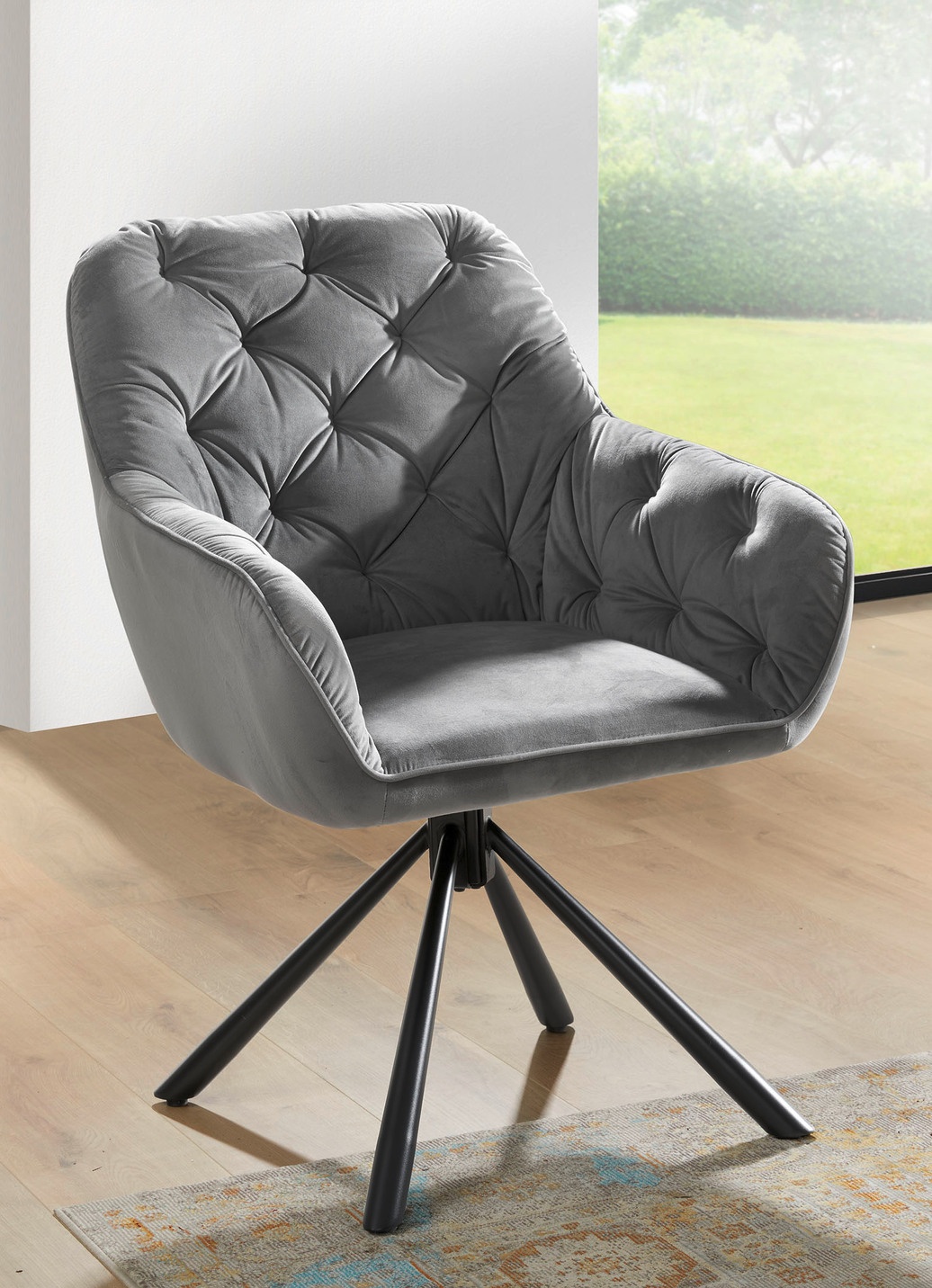 Drehbare Stühle mit bequemer Polsterung, 2er Set