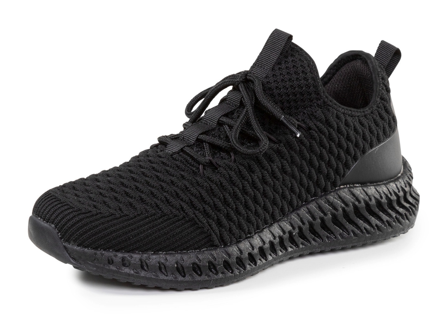 Schnür-Sneaker aus strukturiertem Textilmaterial