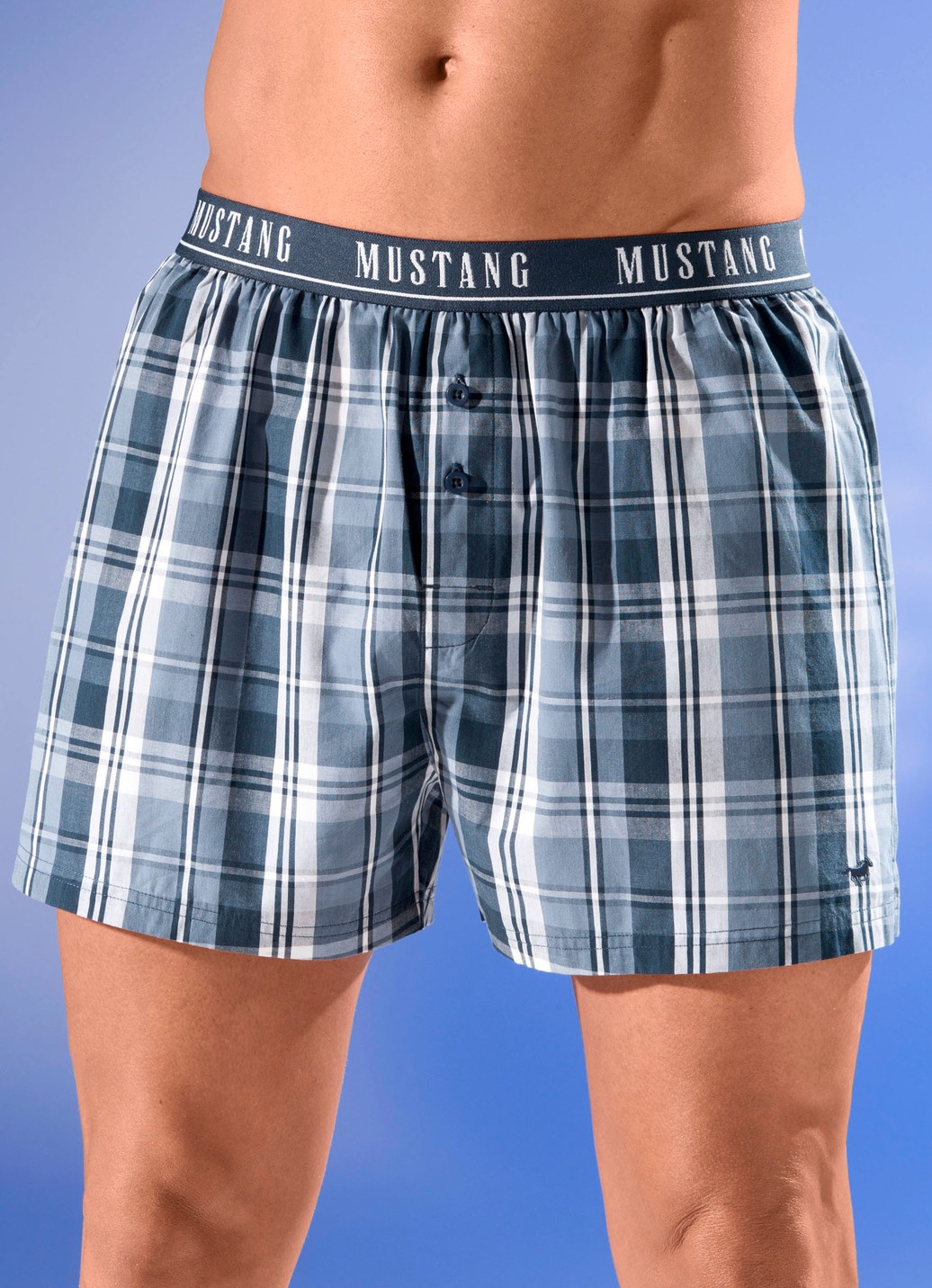 Mustang Zweierpack Boxershorts mit Elastikbund