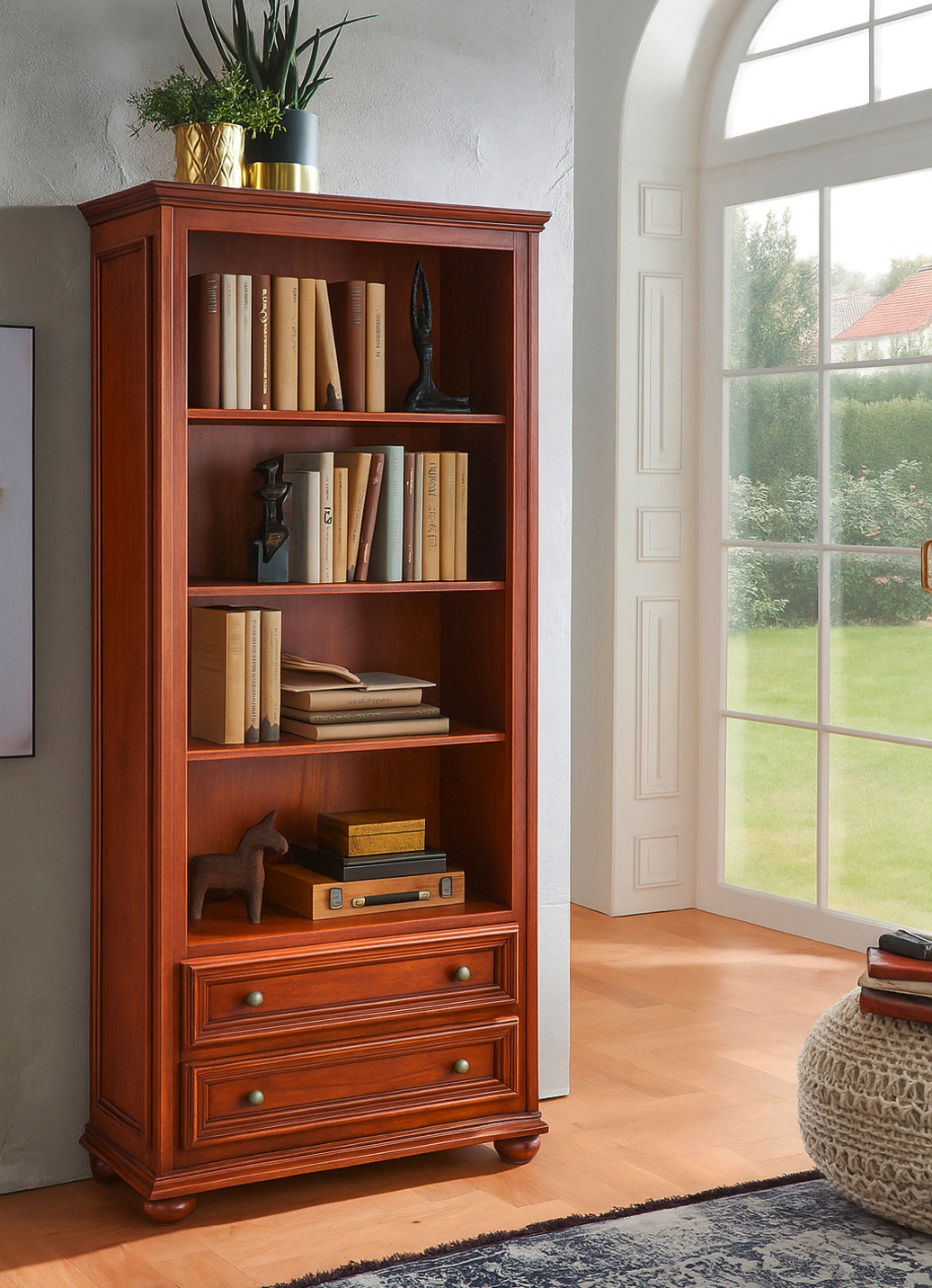 Teilmassiver Bücherschrank im Used-Look