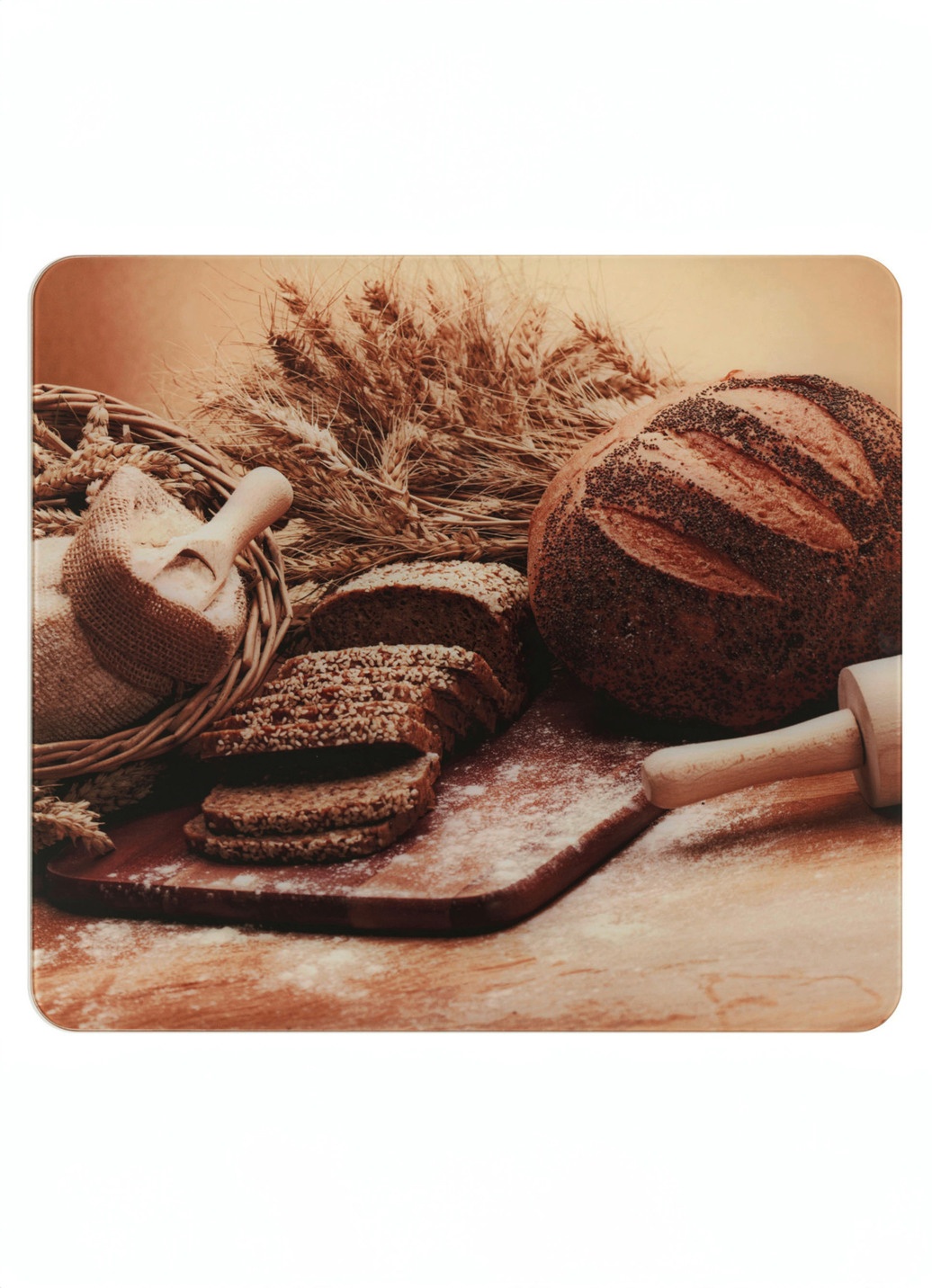 Wandblende aus Glas, Motiv Brot