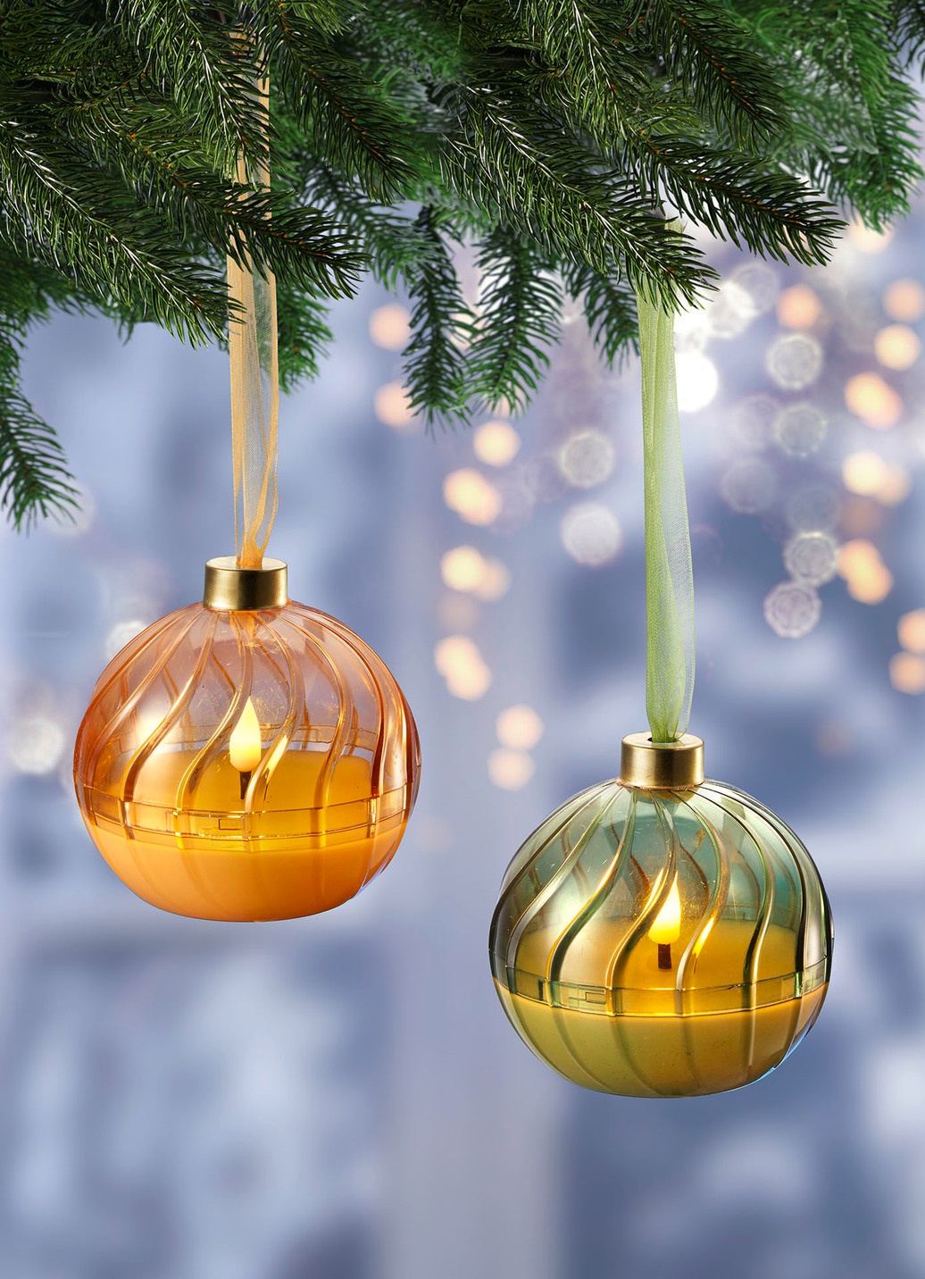 LED-Kerze mit Flackereffekt, 2er-Set