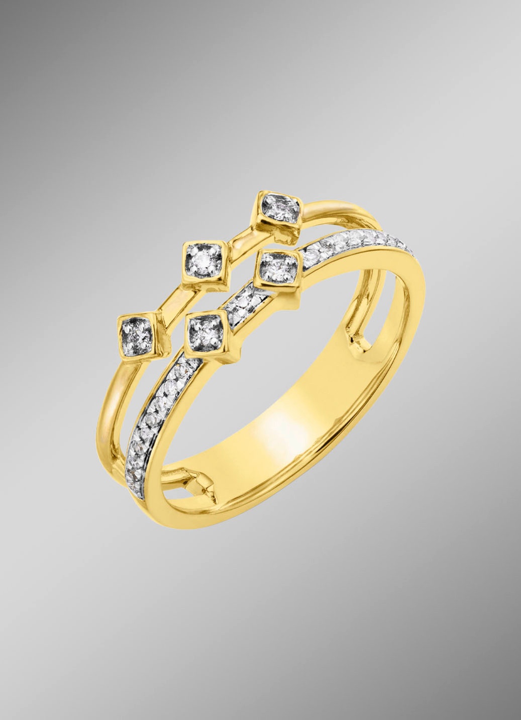 Toller Damenring mit Brillanten und Diamanten