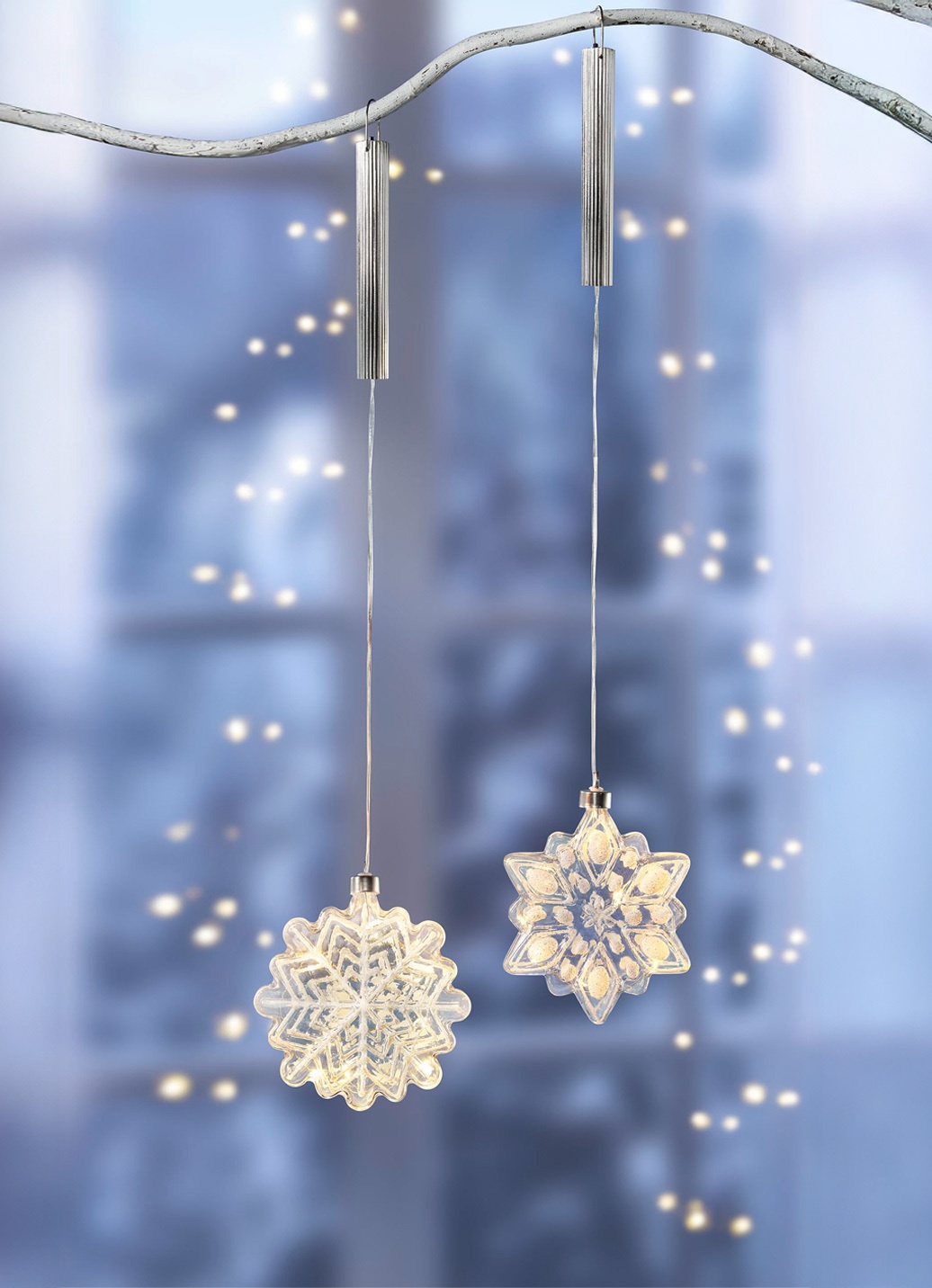 LED-Schneeflocken in Kristall-Optik