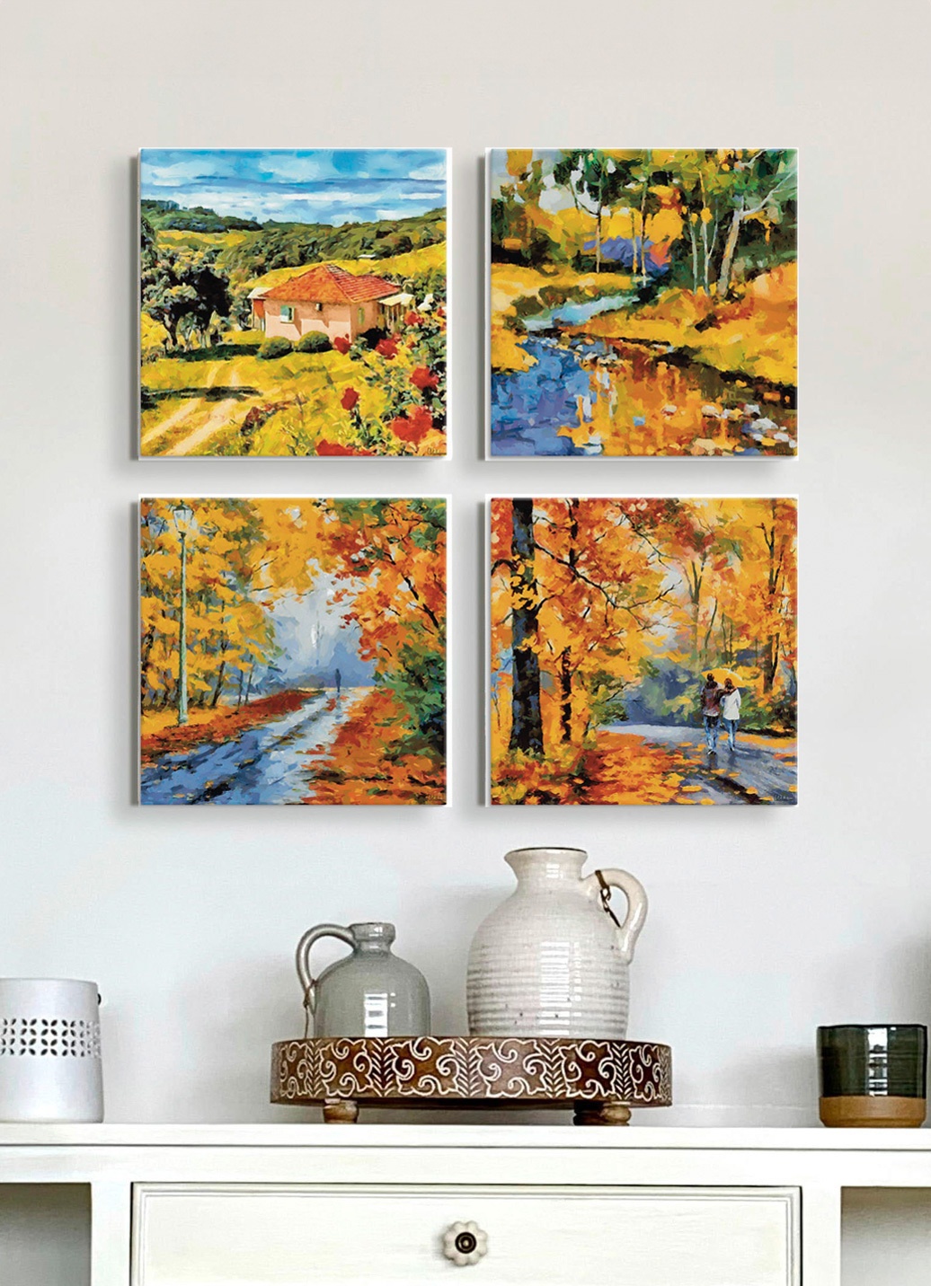 4-teiliges Bilder-Set