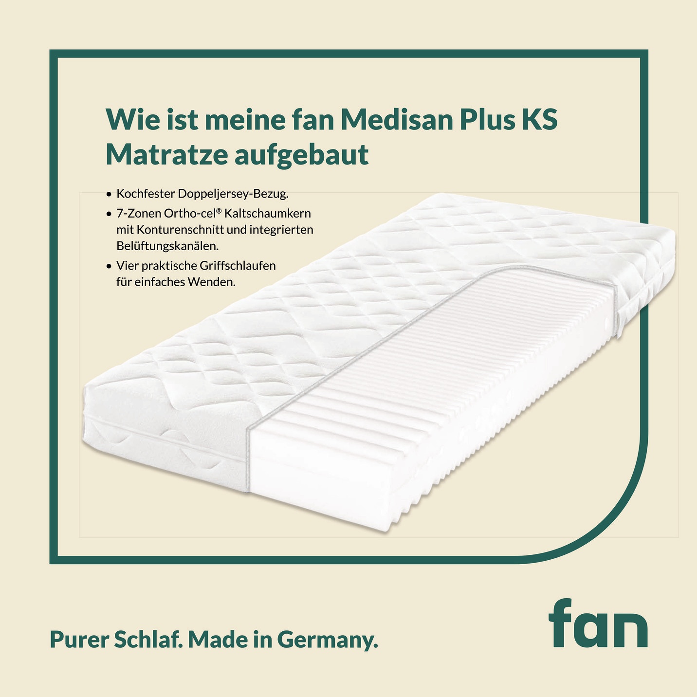 7-Zonen-Kaltschaumkern-Matratze „fan Medisan Plus KS“