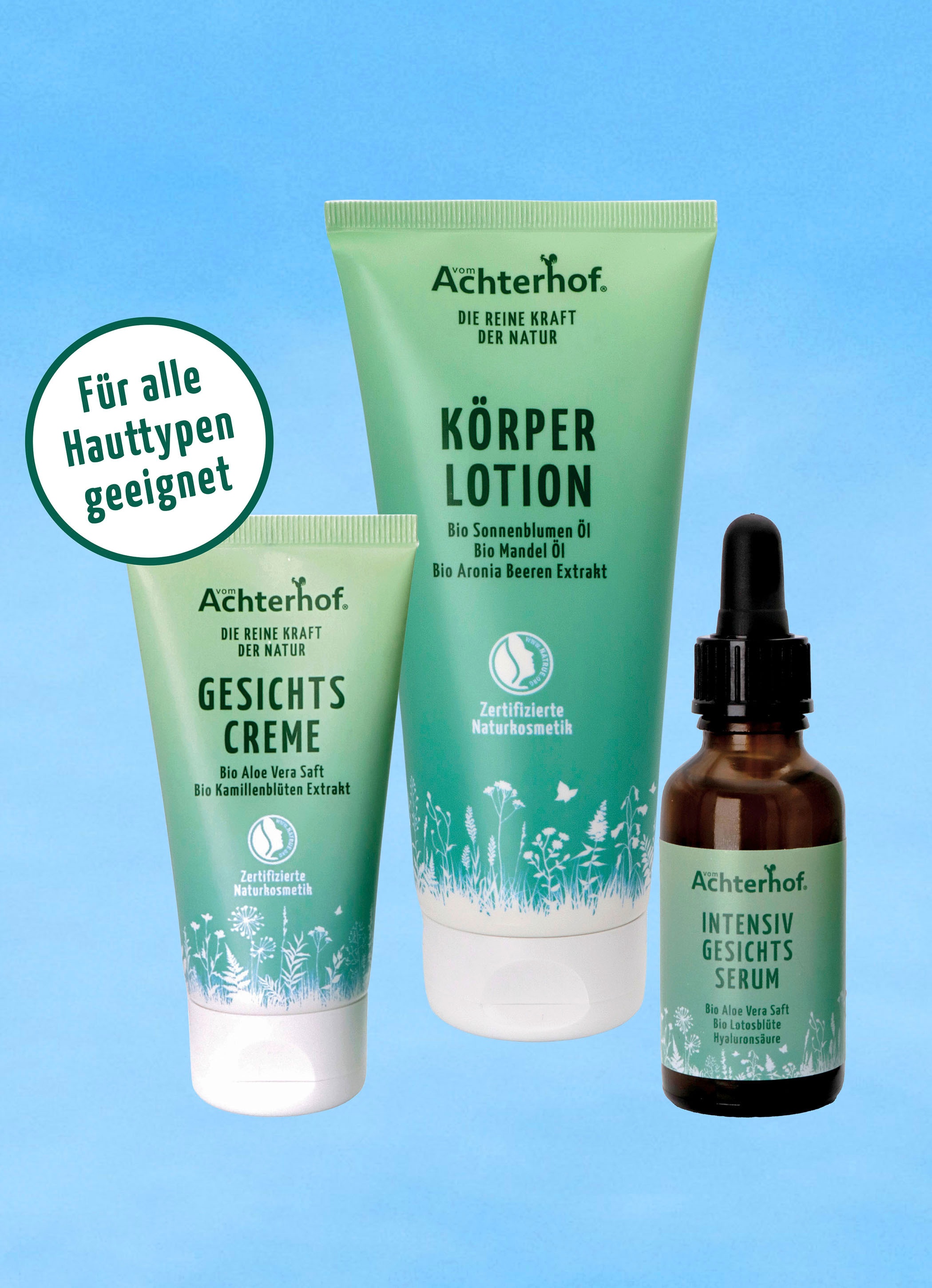 Hochwertiges Naturkosmetik-Pflege-Set, 3-teilig