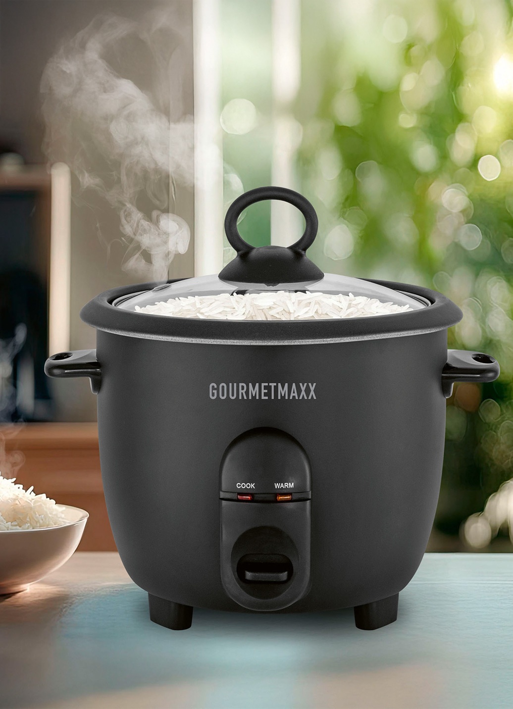 2-in-1 Reiskocher mit praktischer Dampfgarfunktion