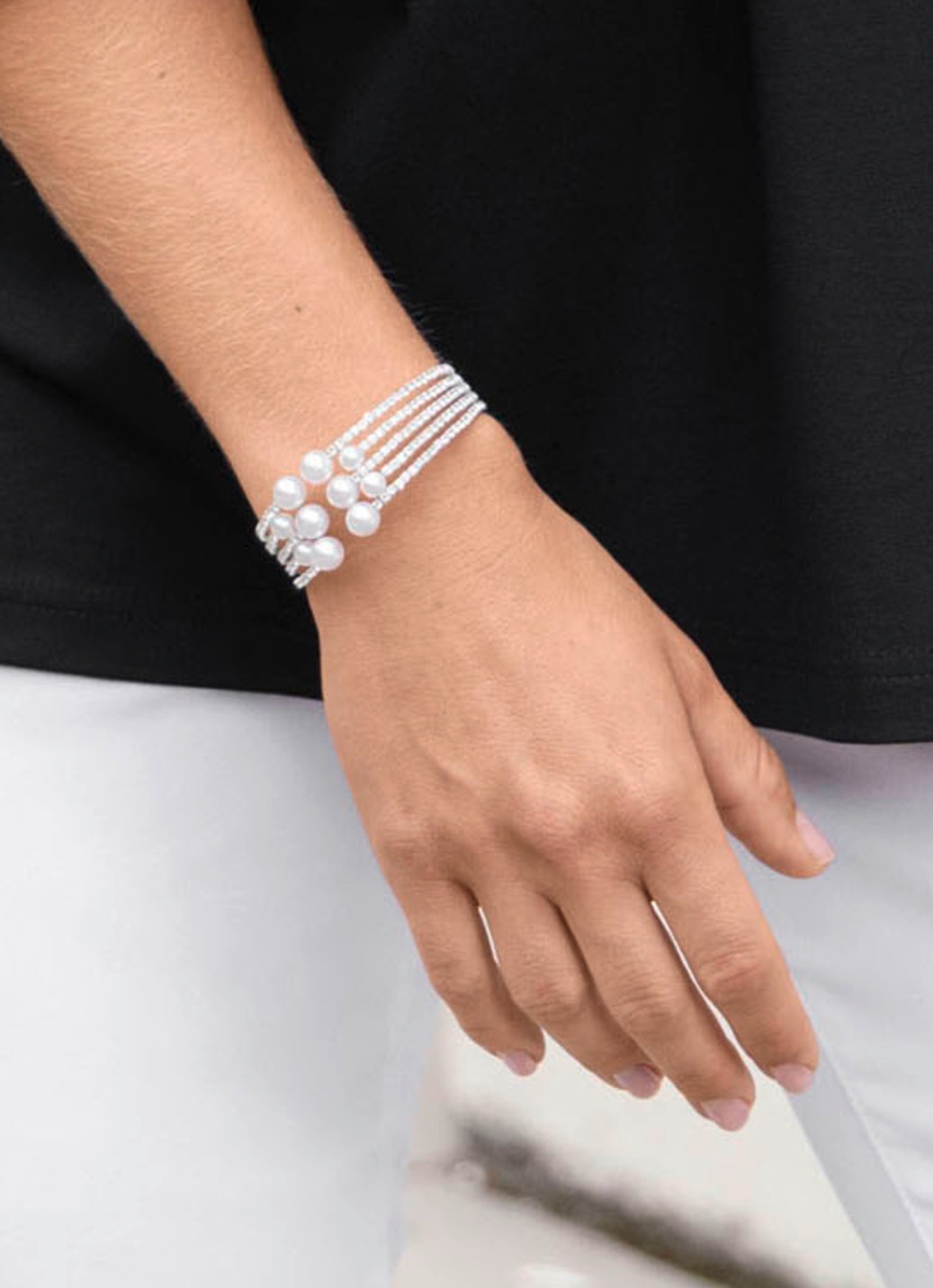 5-reihiger Strass-Armreif