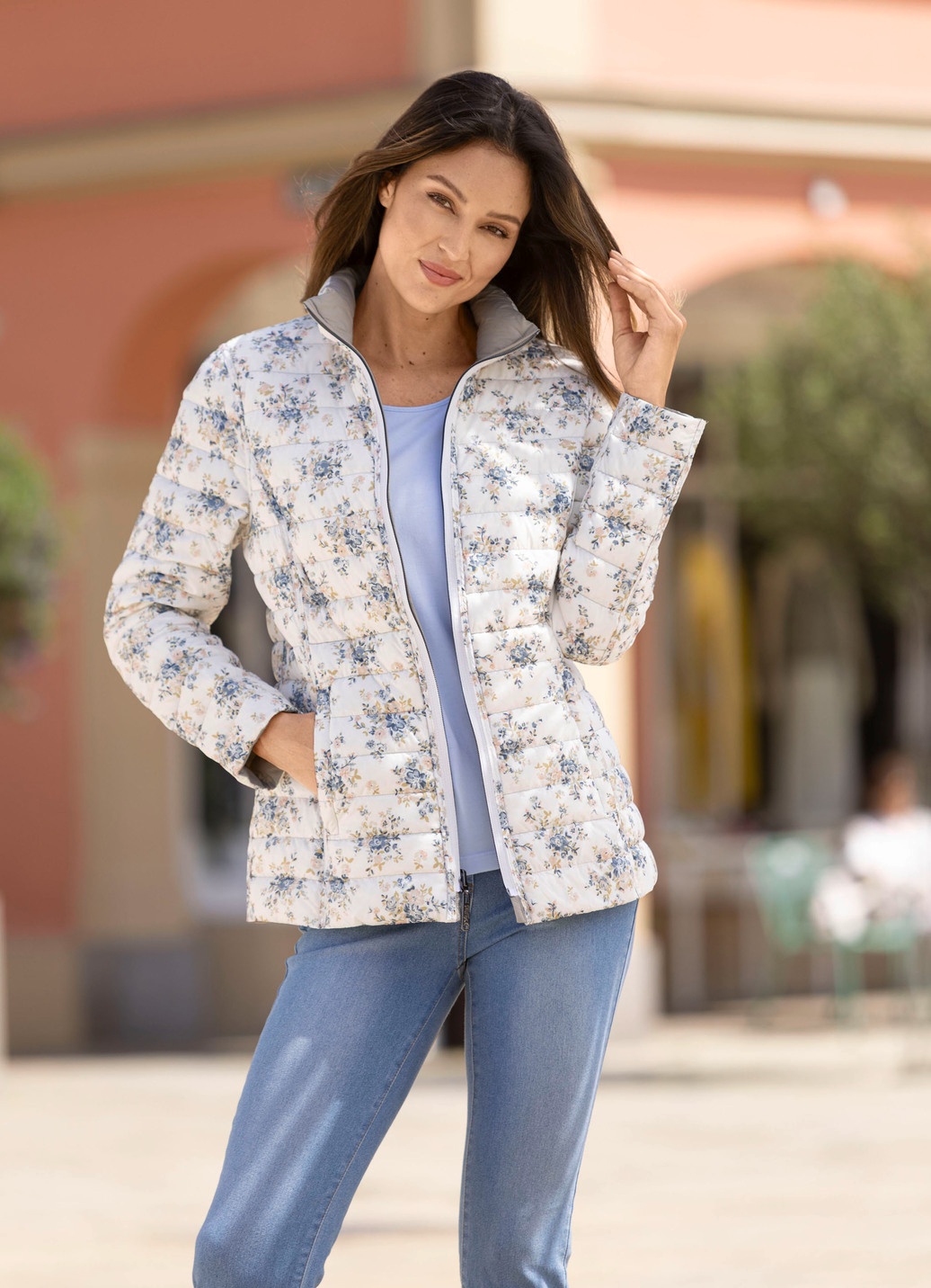 Funktions-Wendejacke mit Blütendessin