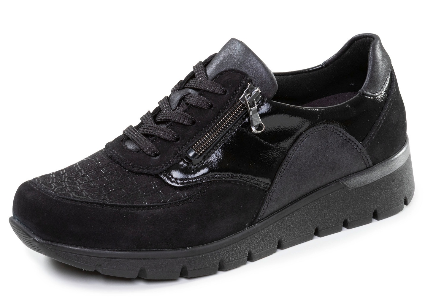Waldläufer, bequeme Damen-Sneaker, Weite K, mit herausnehmbarem Fußbett