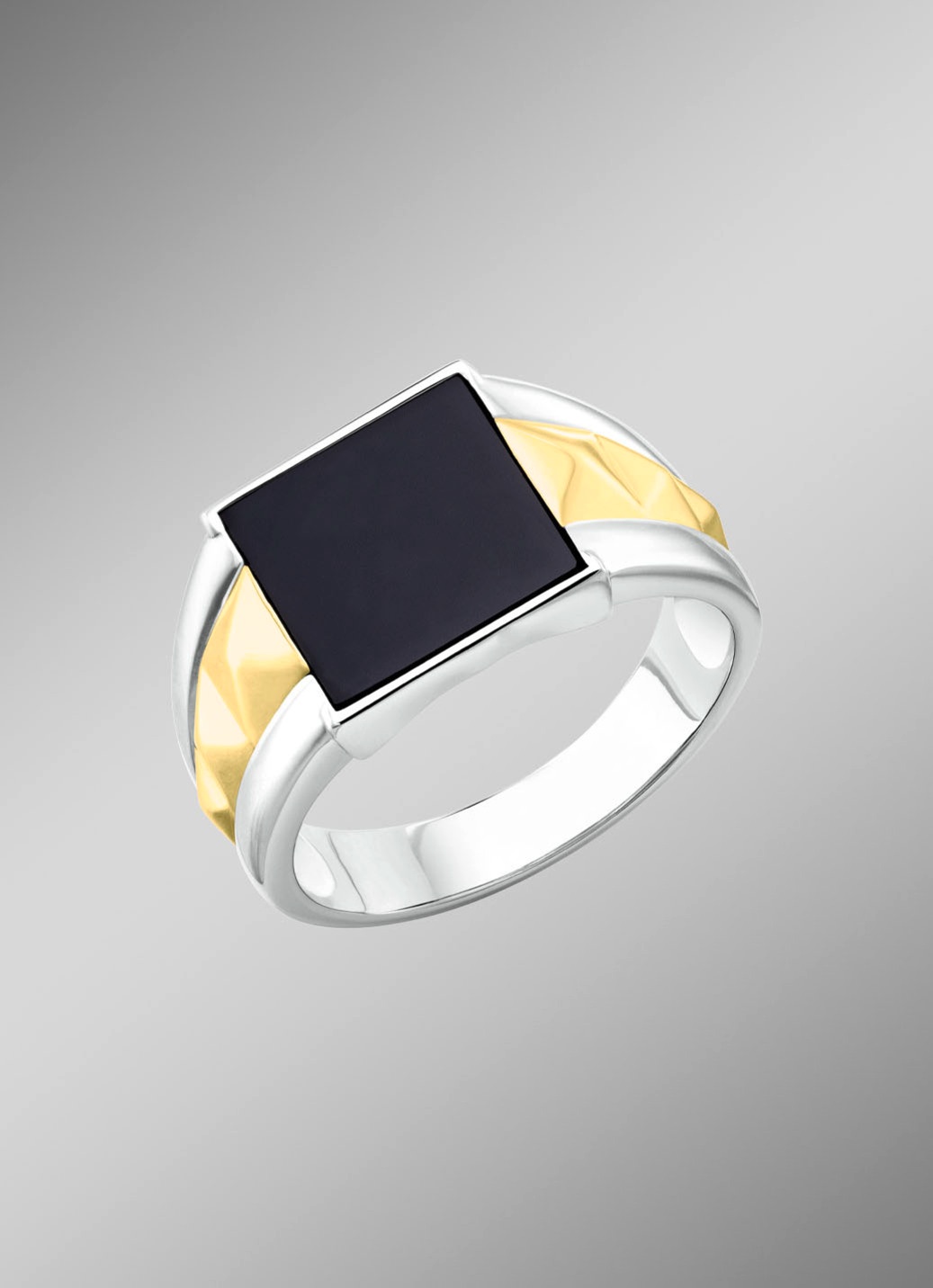 Herrenring in Bicolor mit Achat