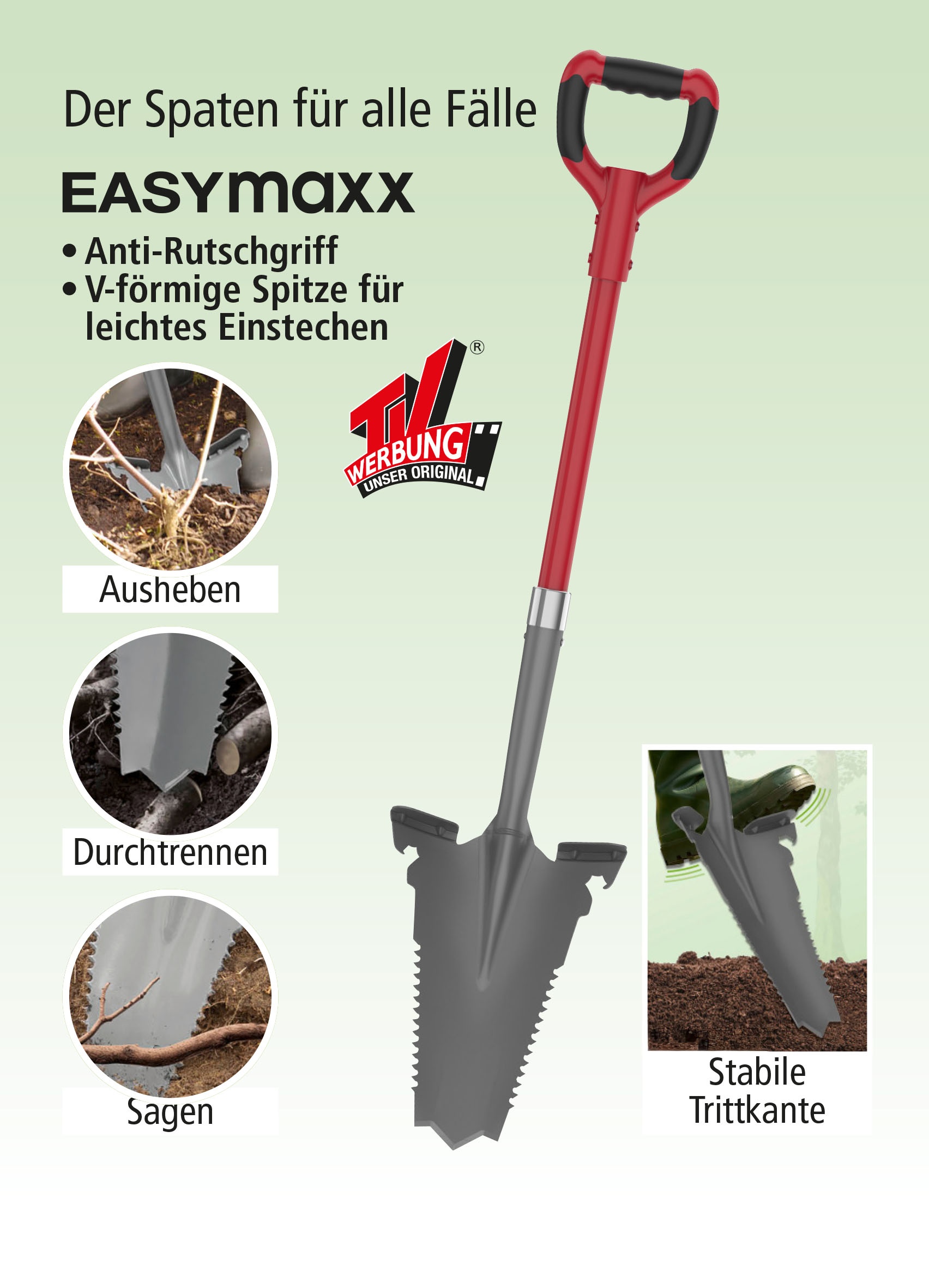 EASYmaxx Spaten mit Wurzelsäge