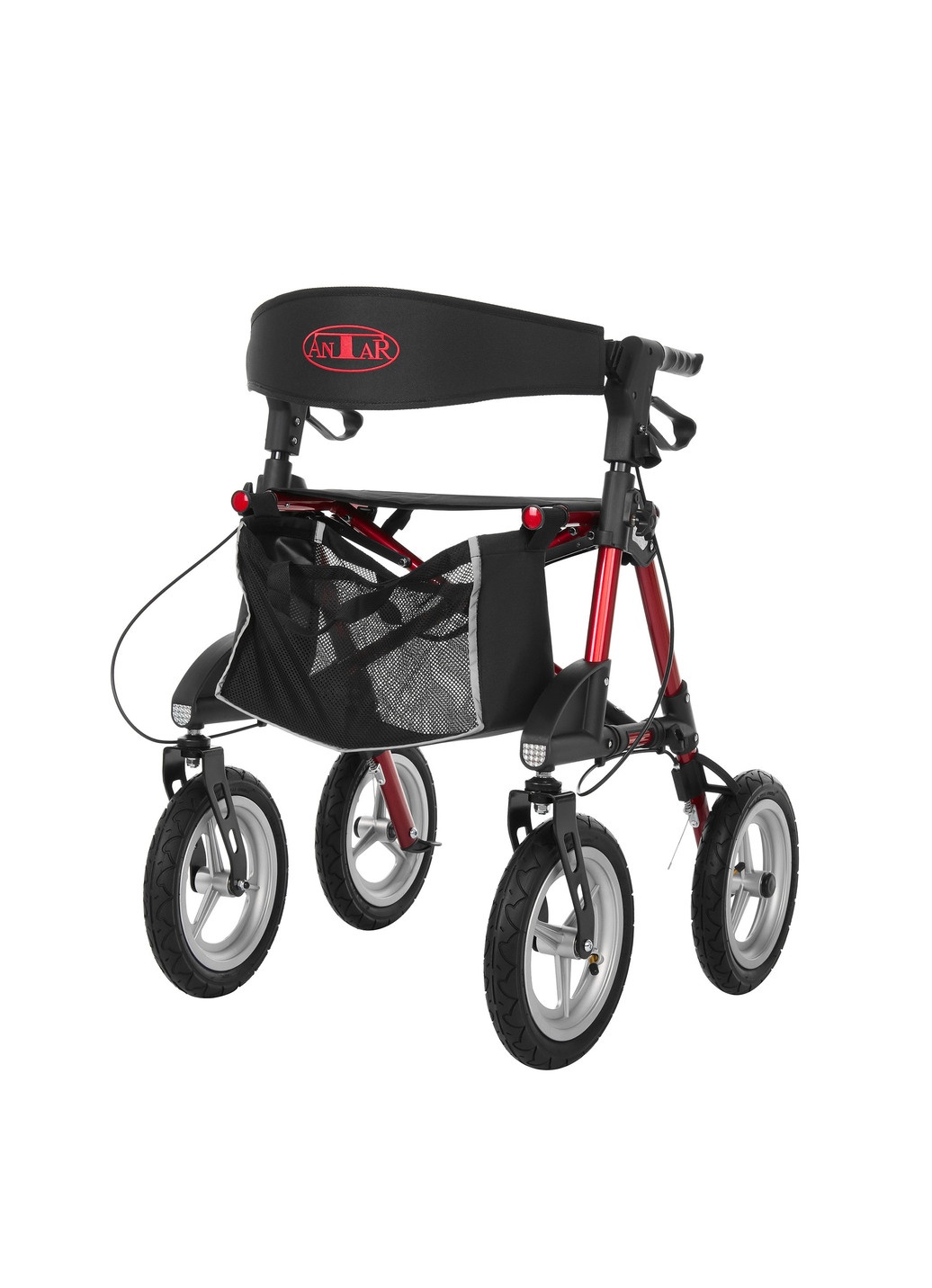 Outdoor Rollator Inklusive Tasche und Gehstockhalter