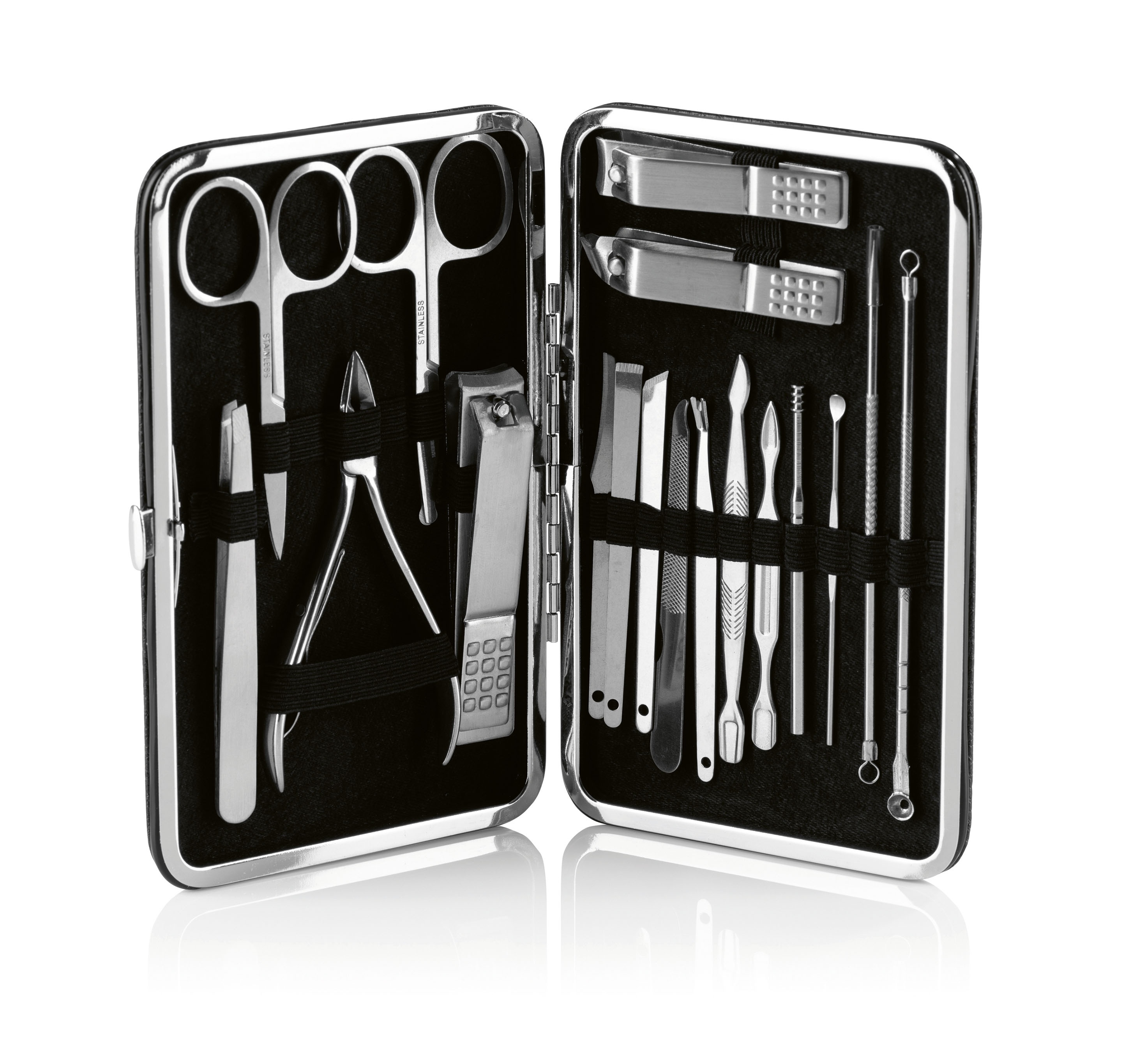 Maniküre- und Pediküre-Set aus hochwertigem Edelstahl, 19 teilig
