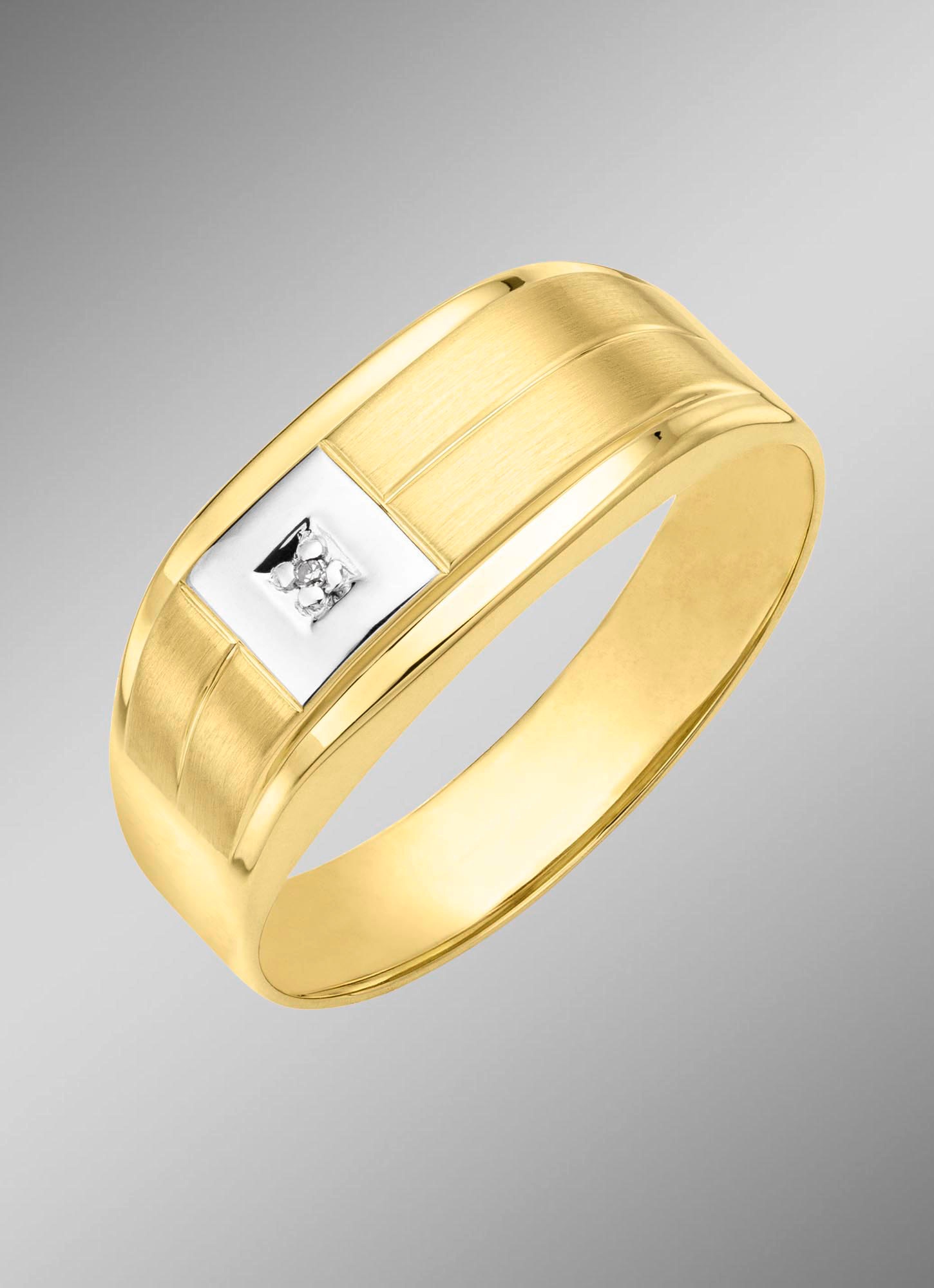 Herrenring in Bicolor mit Diamant