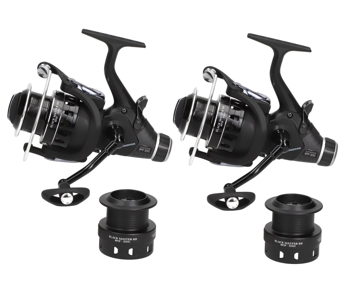2x Cormoran Black Master BR 8PiF 3000 Freilaufrolle Paarpreis Bundle Rollenset