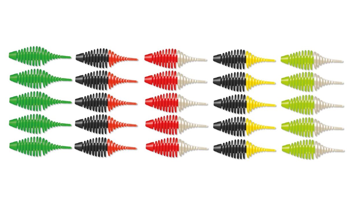 5 Packungen Cormoran Belly Rib Forellenköder Käse 5,5cm 25 Stück Trout Köder