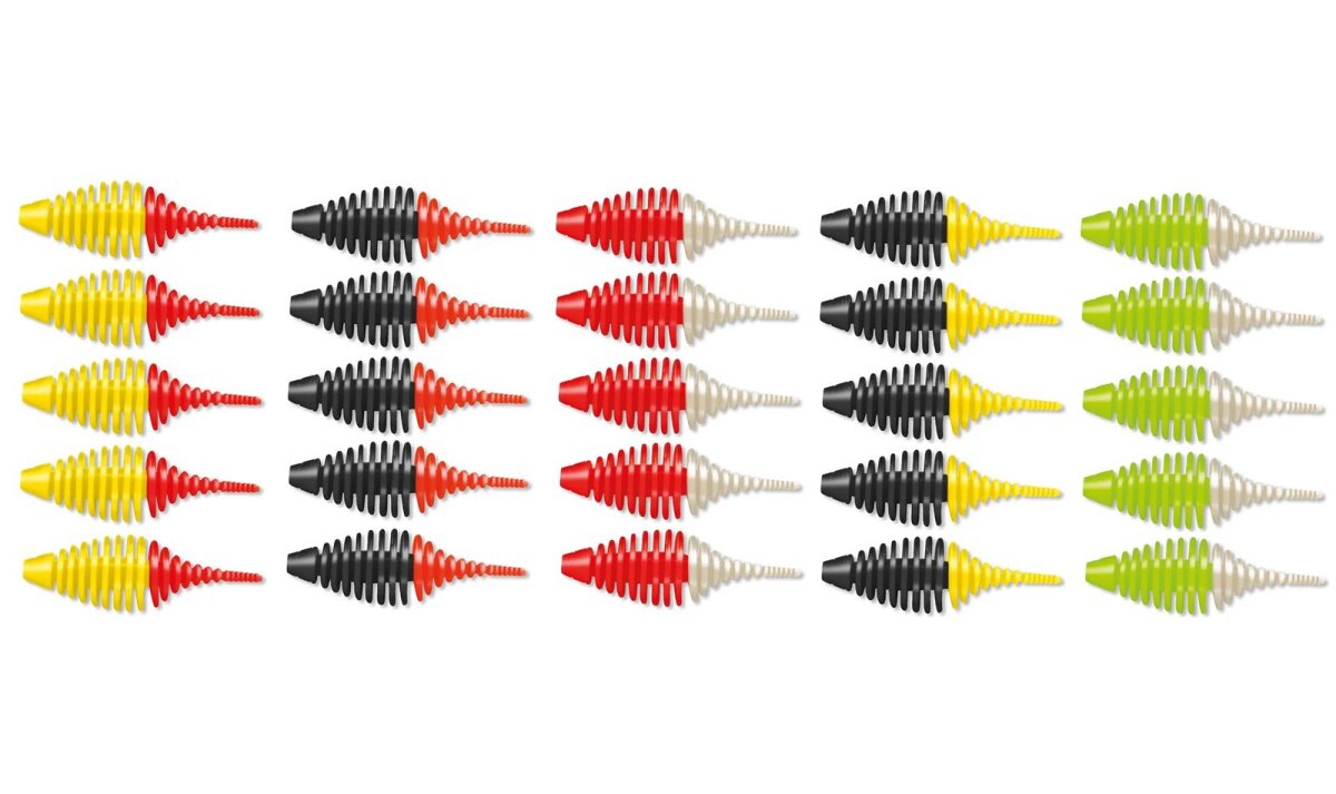 5 Packungen Cormoran Belly Rib Forellenköder Knoblauch 5,5cm 25 Stück Trout Köder
