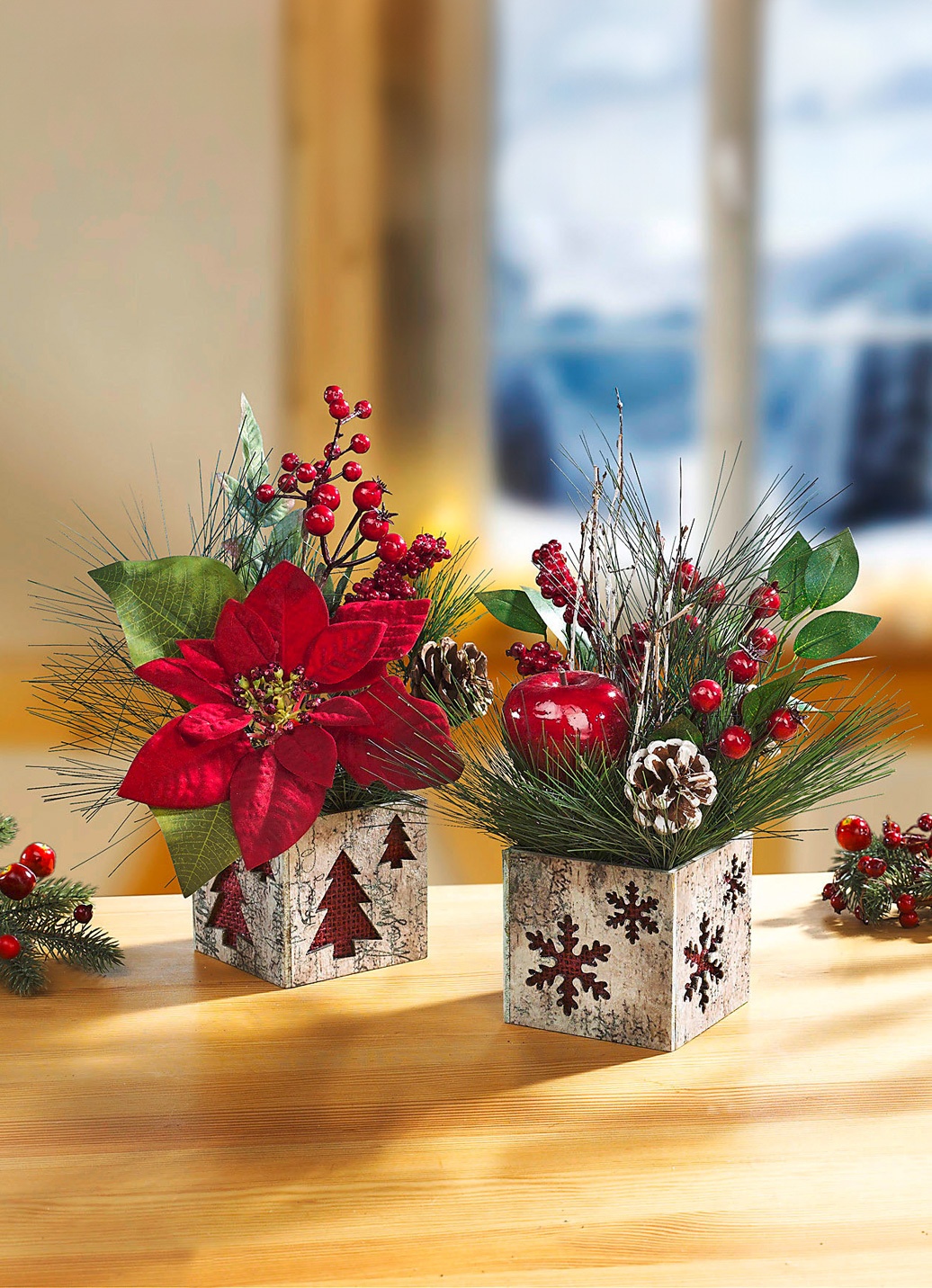 Weihnachtsgestecke, 2er-Set