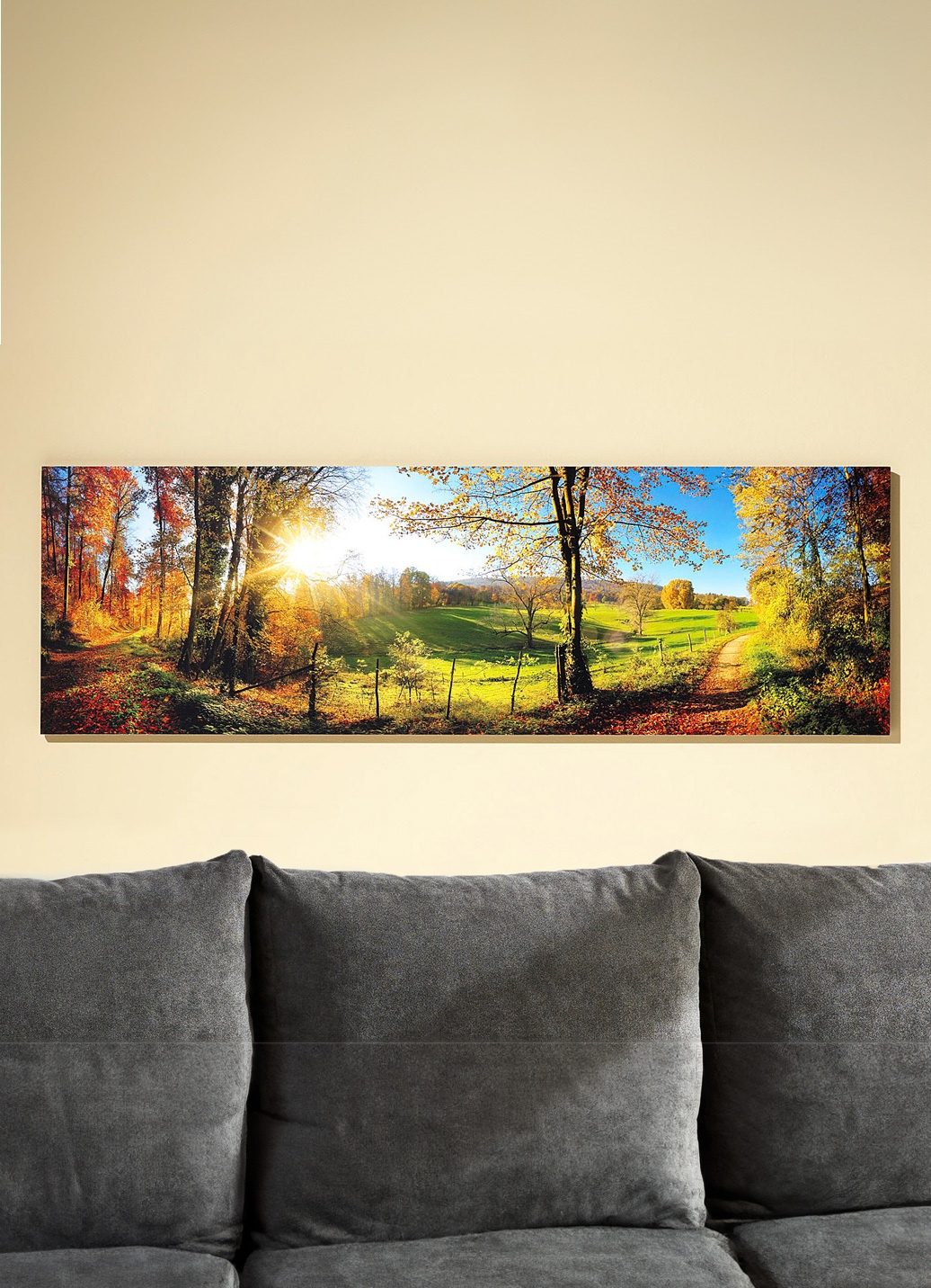 Hochwertige Kunstdruck „Zauberhafte Landschaft im Herbst“