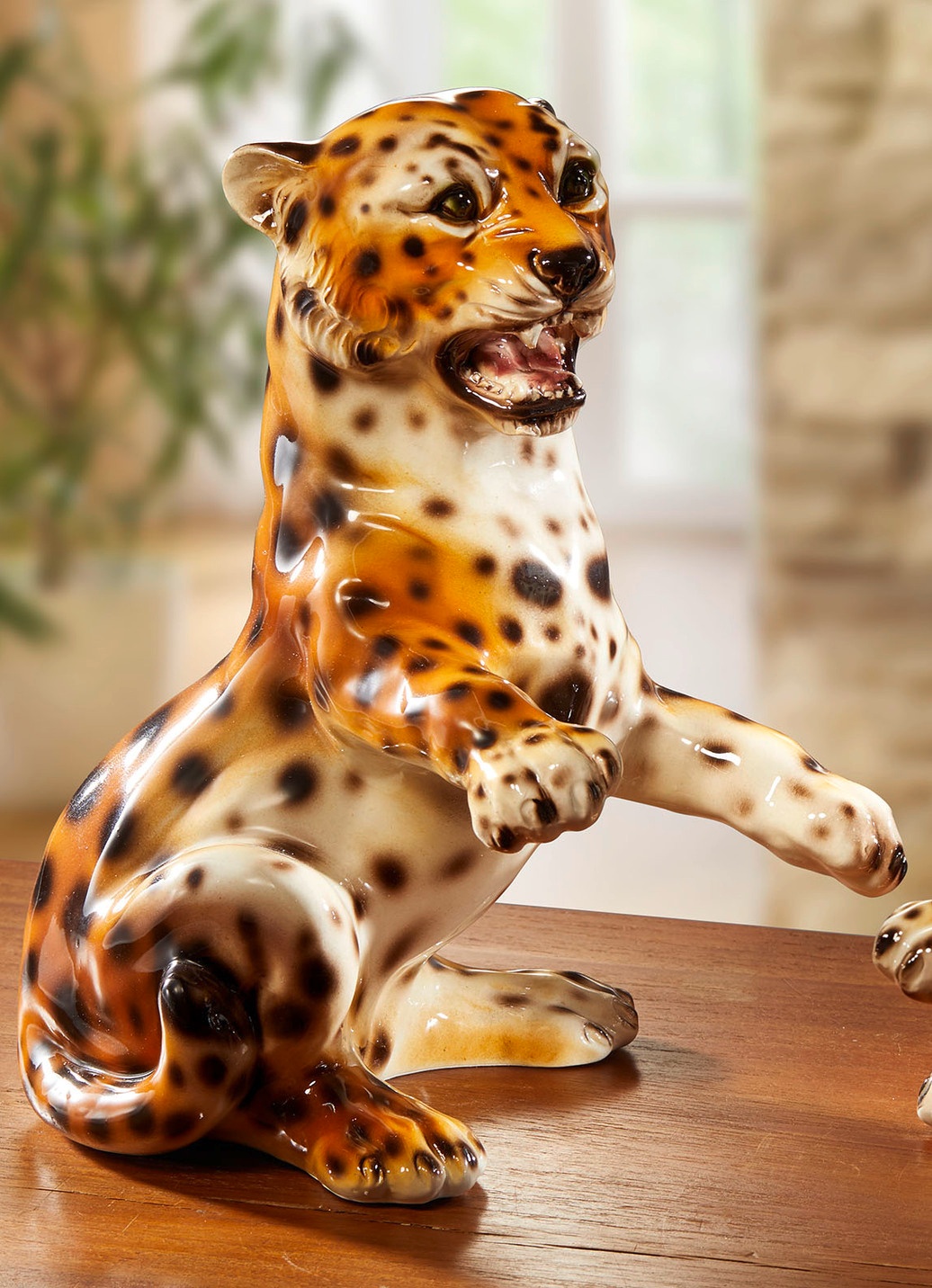 Handbemalte Leoparden aus Keramik