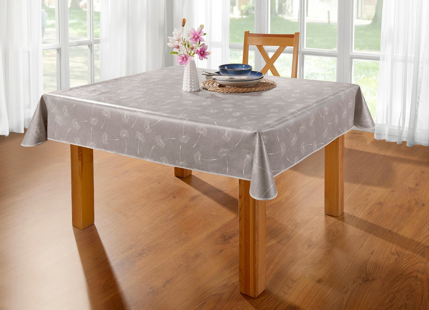 Wachstuch-Tischdecke mit Pusteblumen-Motiv