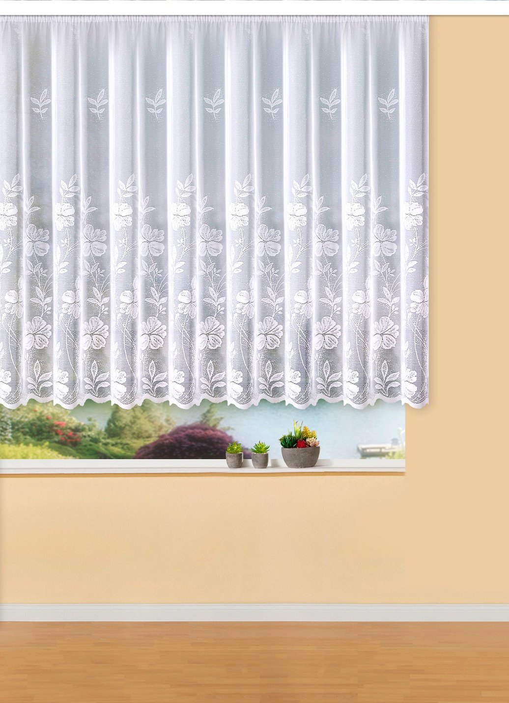 Zauberhafter Blumenfenster-Store in Jacquard-Qualität