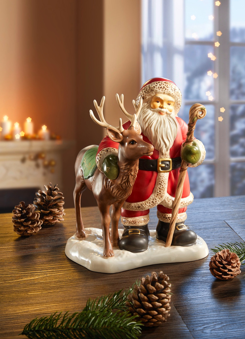 Weihnachtsmann mit Hirsch