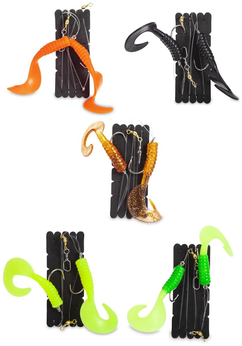 Aquantic Double Twister Rigs XL Gr. 4/0 verschiedene Farben Meeresvorfächer