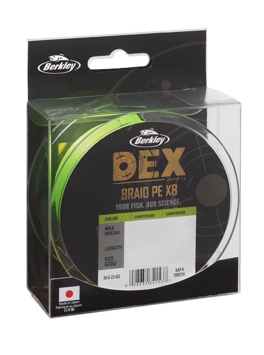 Berkley DEX x8 PE .12mm 300m 9kg Char geflochtene Schnur