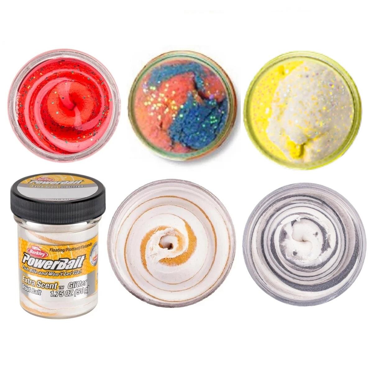 Berkley Powerbait Troutbait Special Offer Paket 5 – 5 Gläser Gemischt Forellenteig