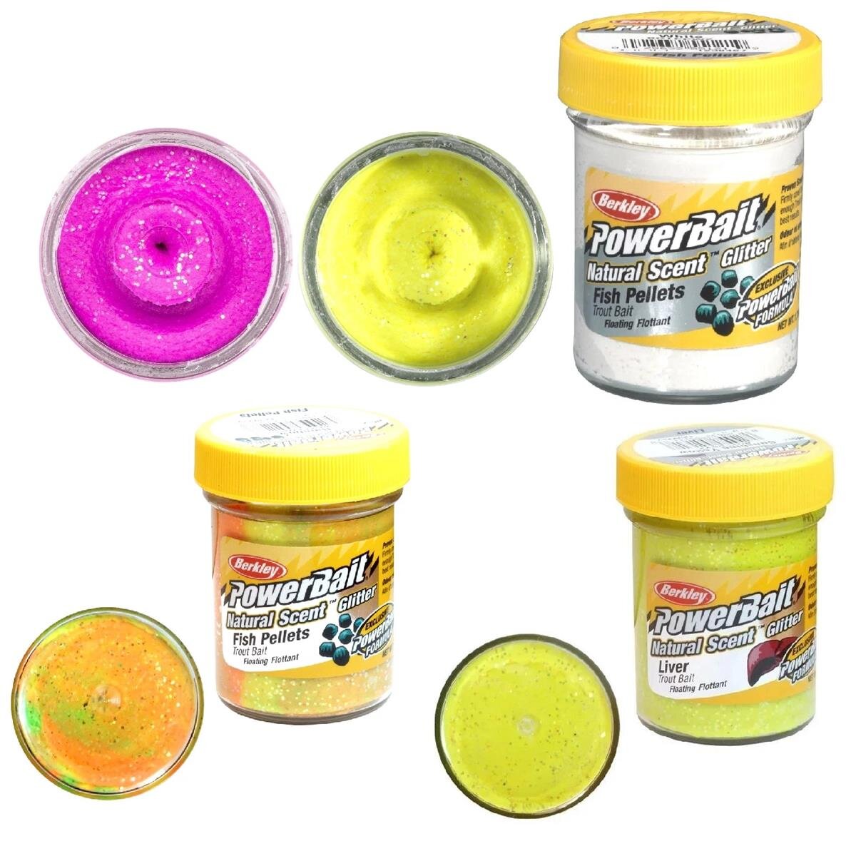 Berkley Powerbait Troutbait Special Offer Paket 8 – 5 Gläser Gemischt Forellenteig