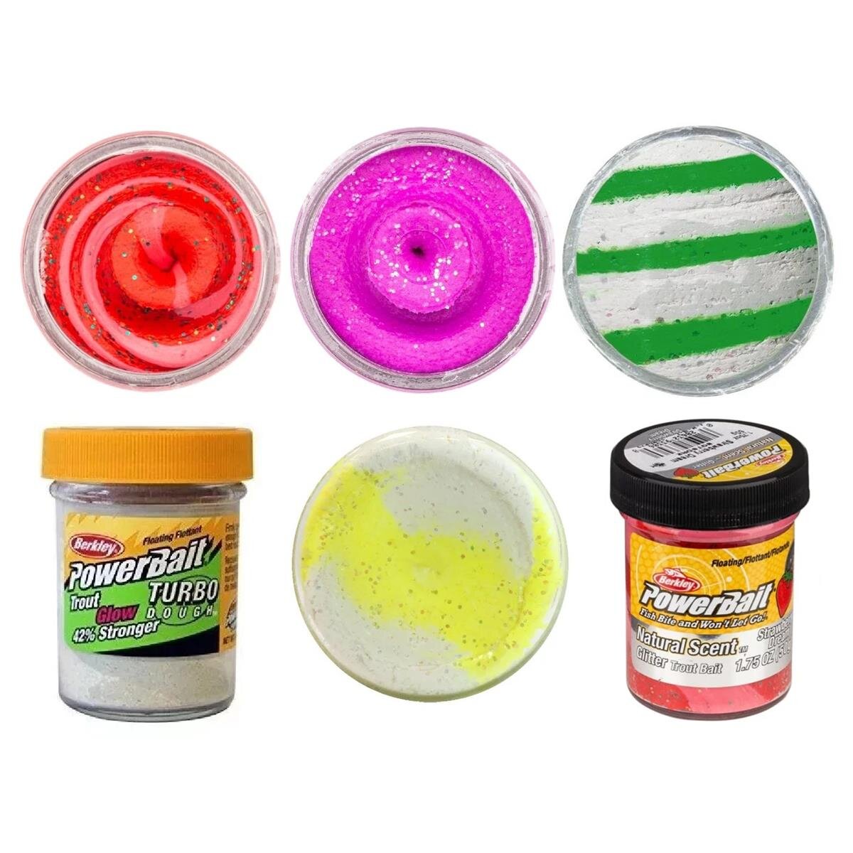 Berkley Powerbait Troutbait Special Offer Paket 9 – 5 Gläser Gemischt Forellenteig