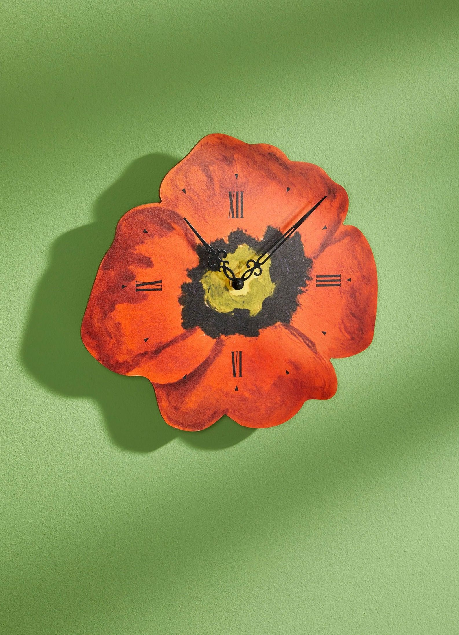 Wanduhr Mohnblume
